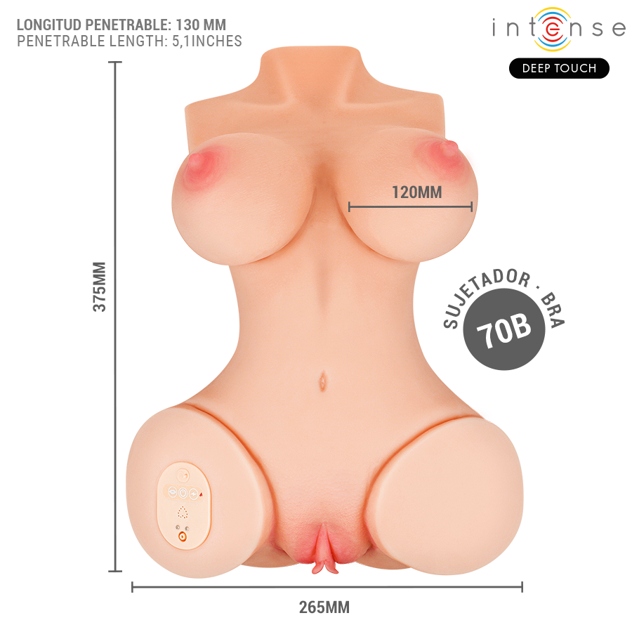 Vero torso vagina con efecto succión, calor, vibración y voz con control remoto 5.5 kg  foto 8