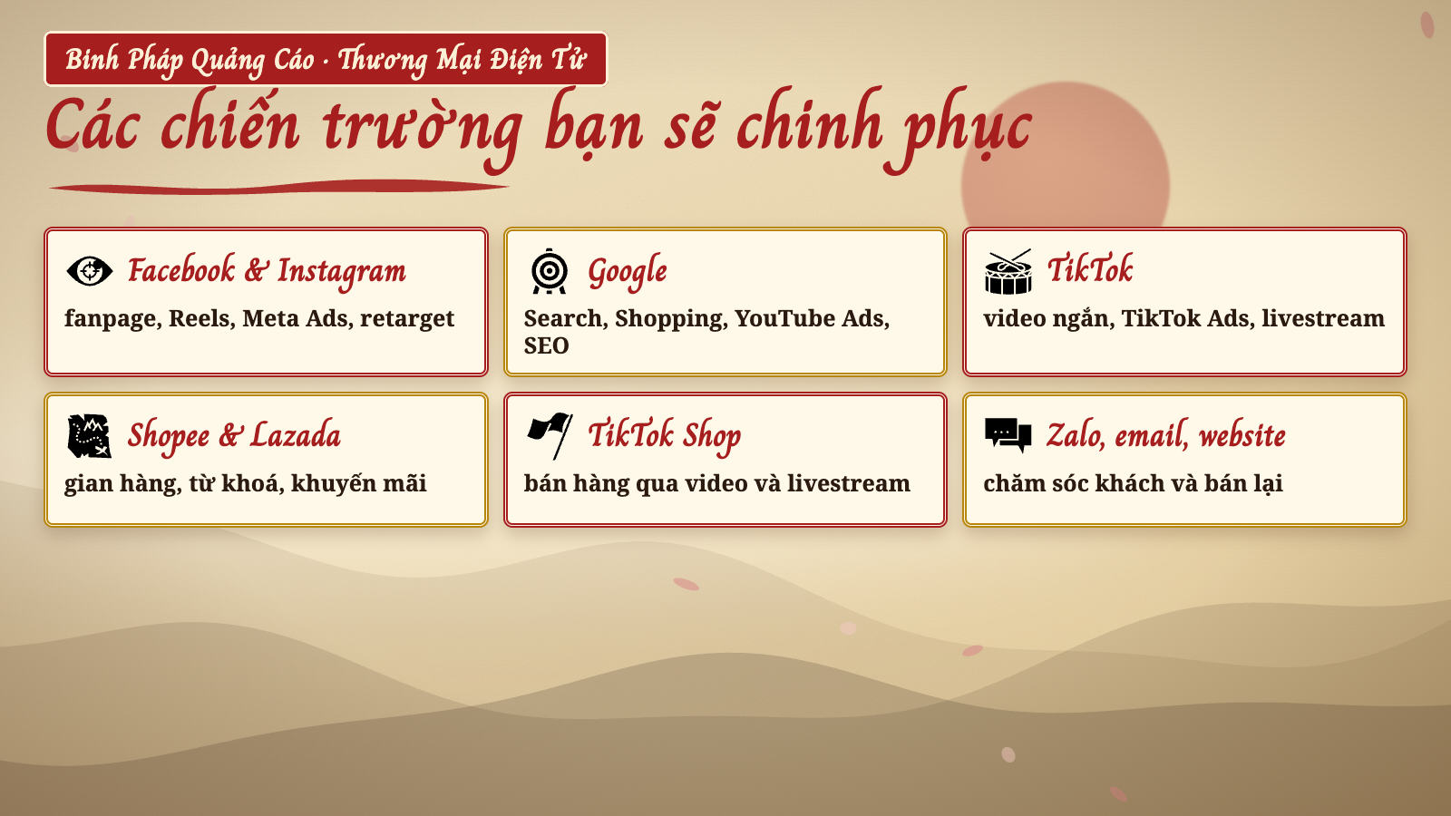 Các chiến trường bạn sẽ chinh phục