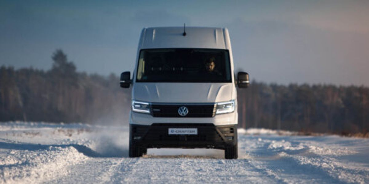 Electric delivery vehicle prepared for peak season last mile deliveries in winter conditions