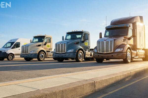 A fleet of commercial EV vehicles
