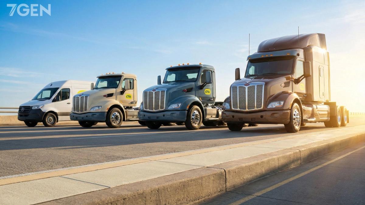 A fleet of commercial EV vehicles 