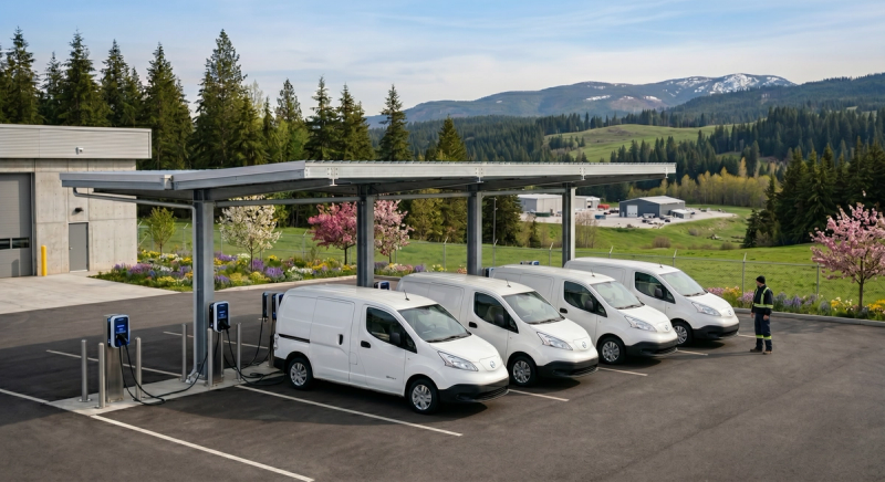 Commercial EV fleet charging station in Canada