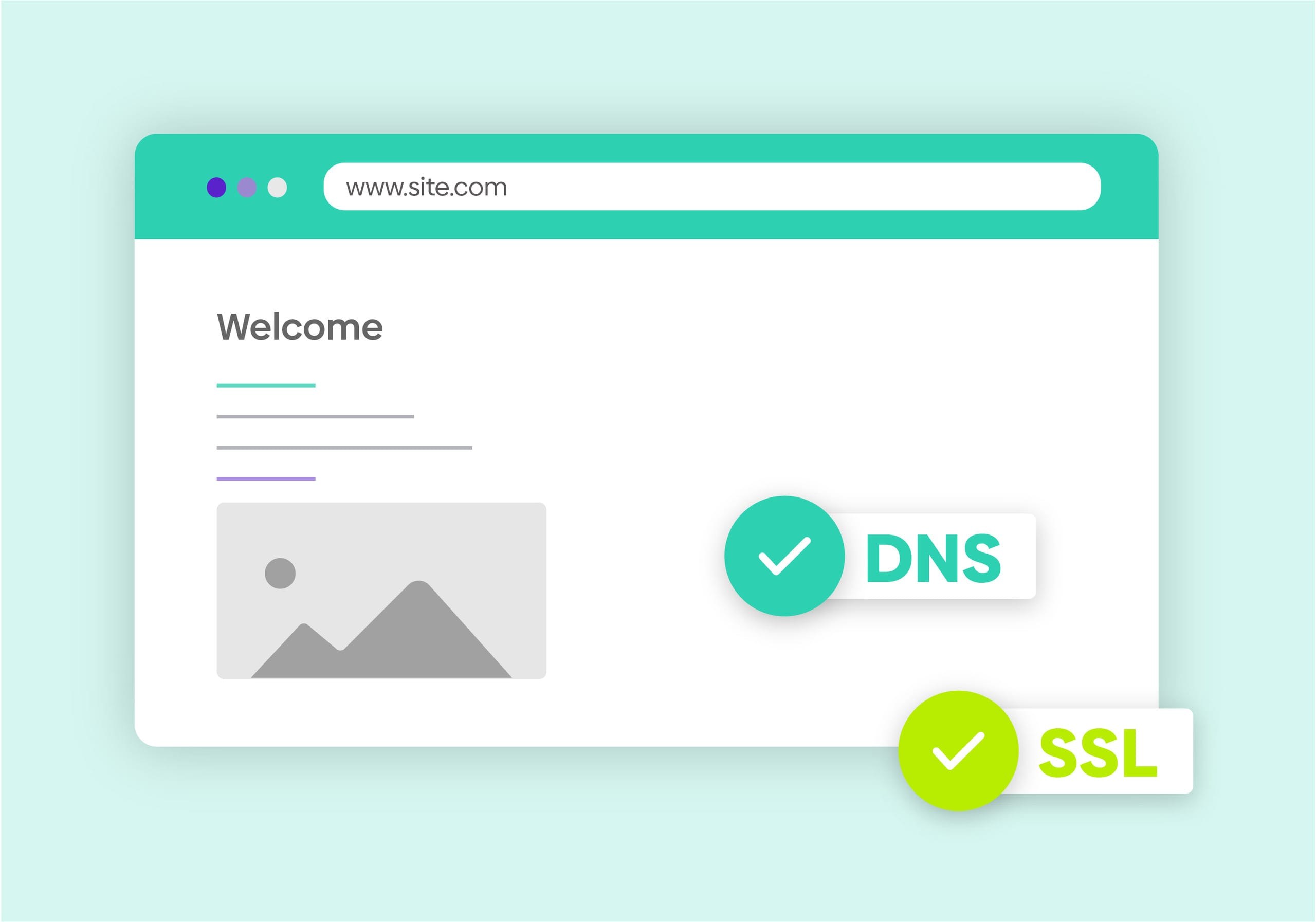 Graphic showing design concept for URL redirect management.