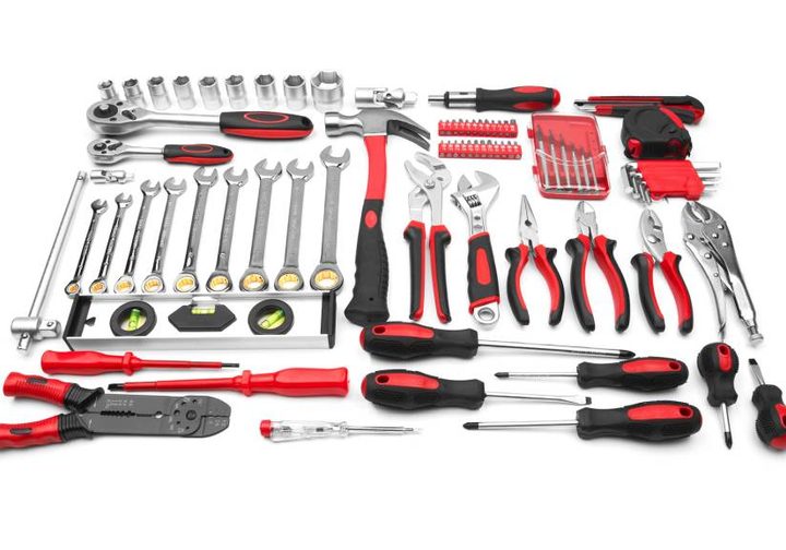 Many Tools isolated on white background