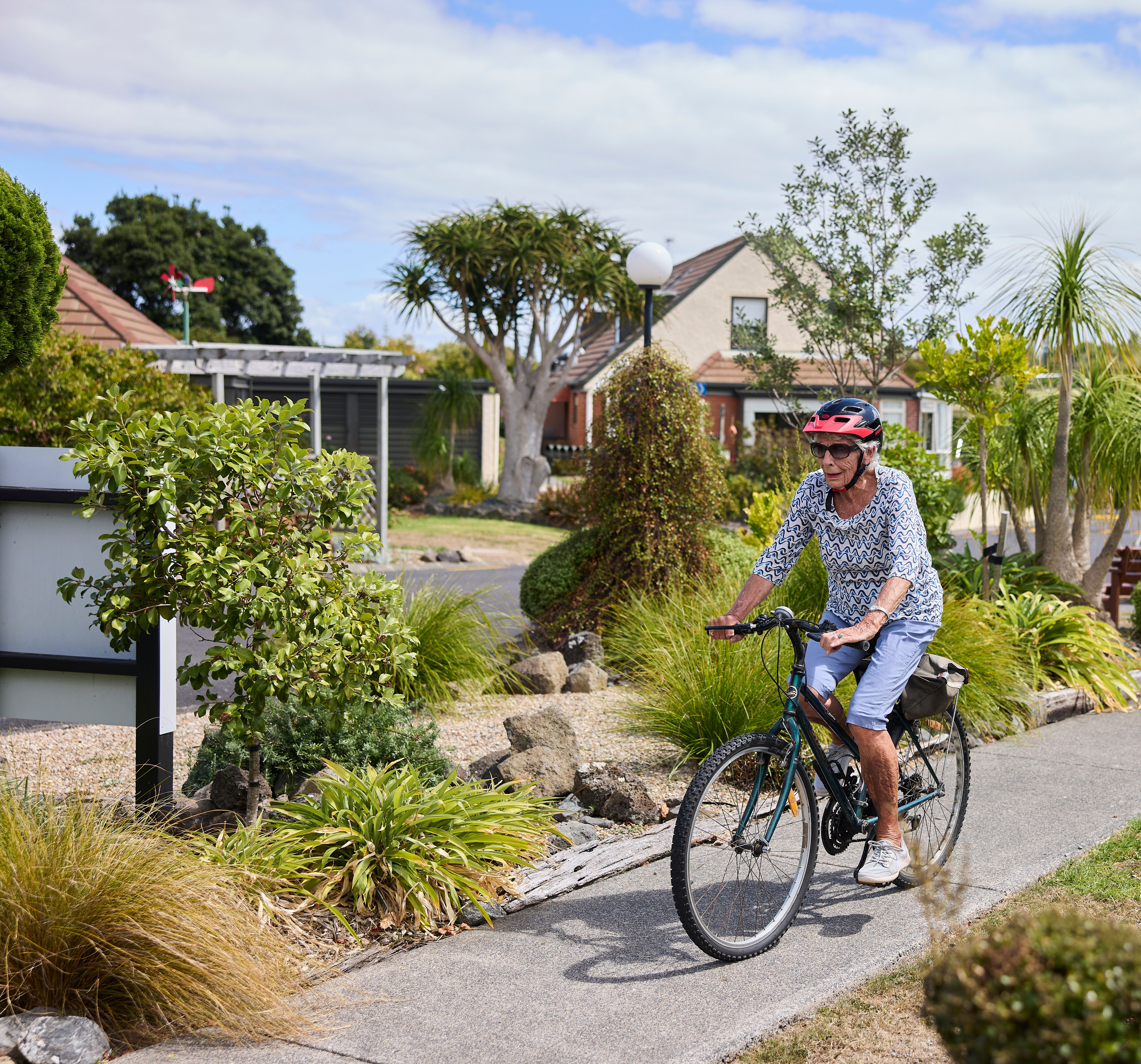Resident on bike