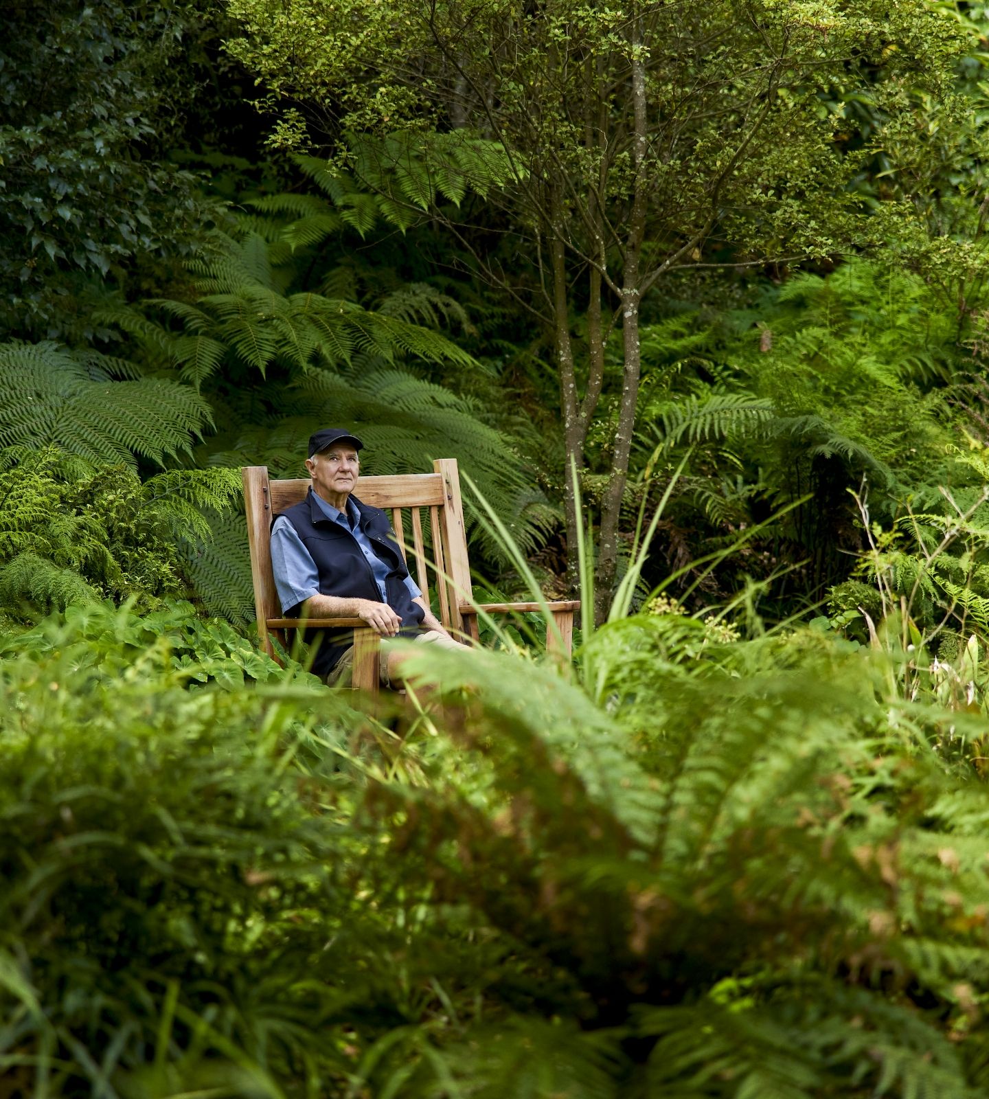 Man sitting in garden