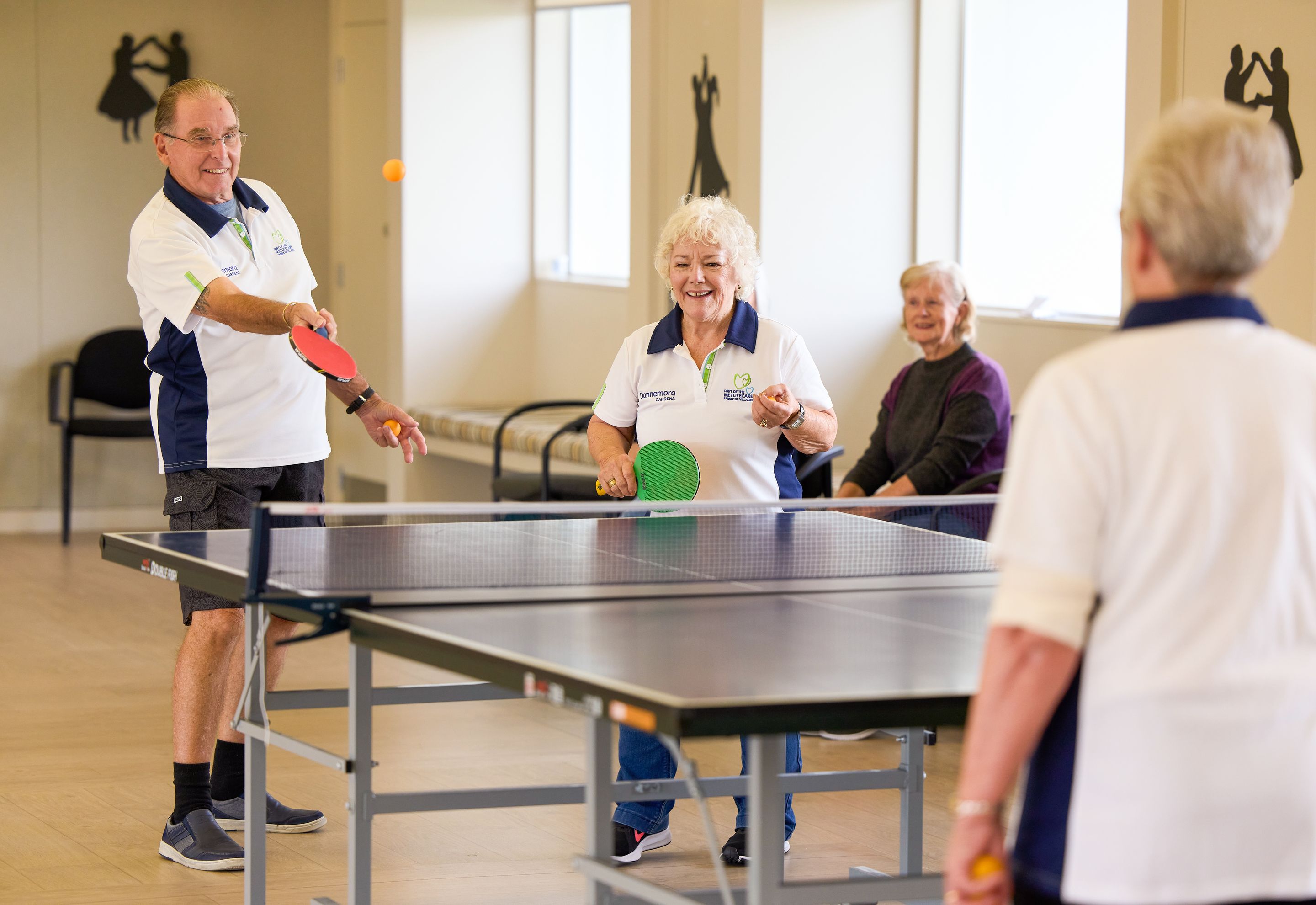Residents playing table tennis