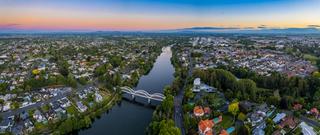Aerial Shot of Hamilton and Waikato River