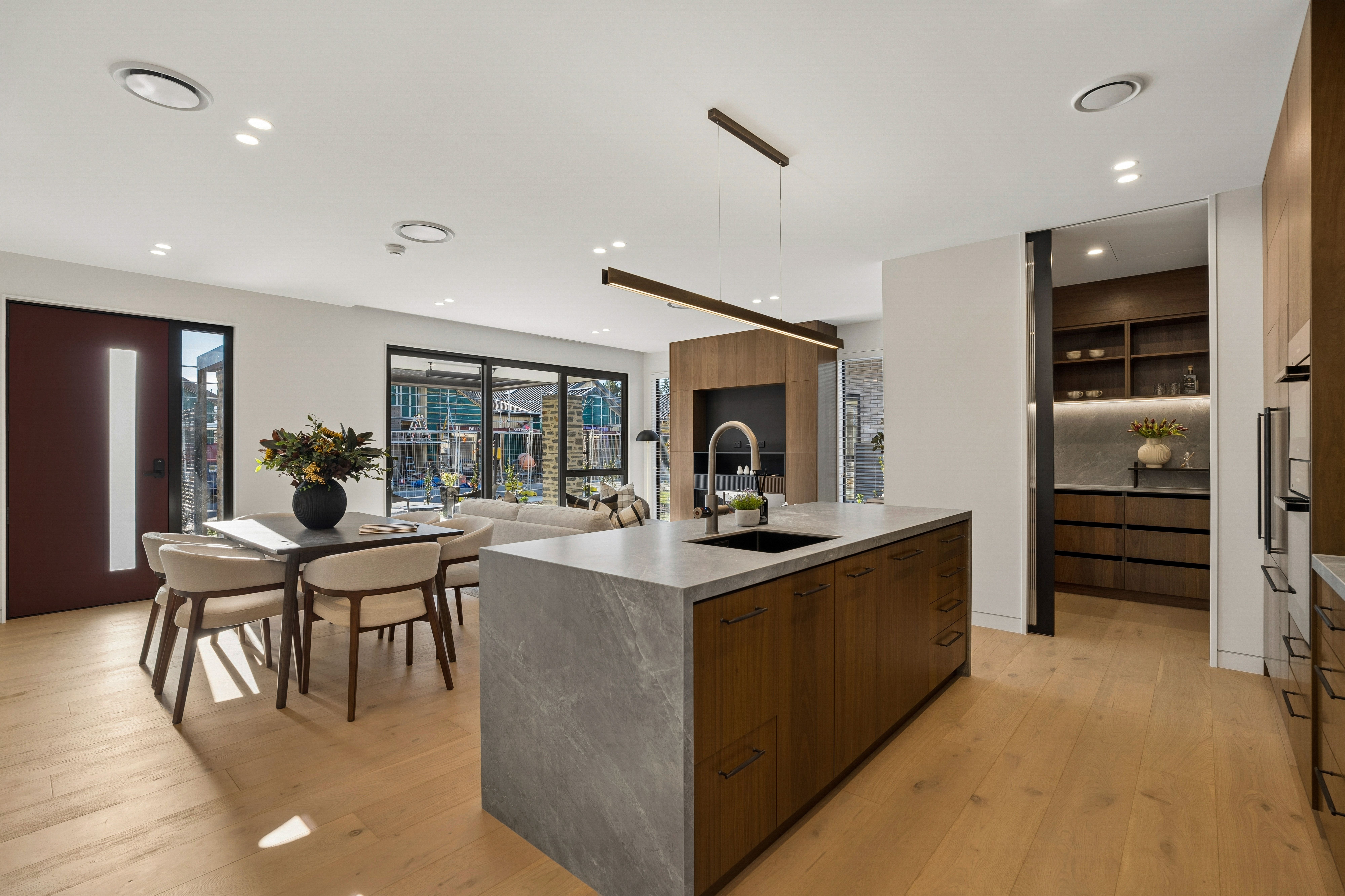 Kitchen, Dining, Living
