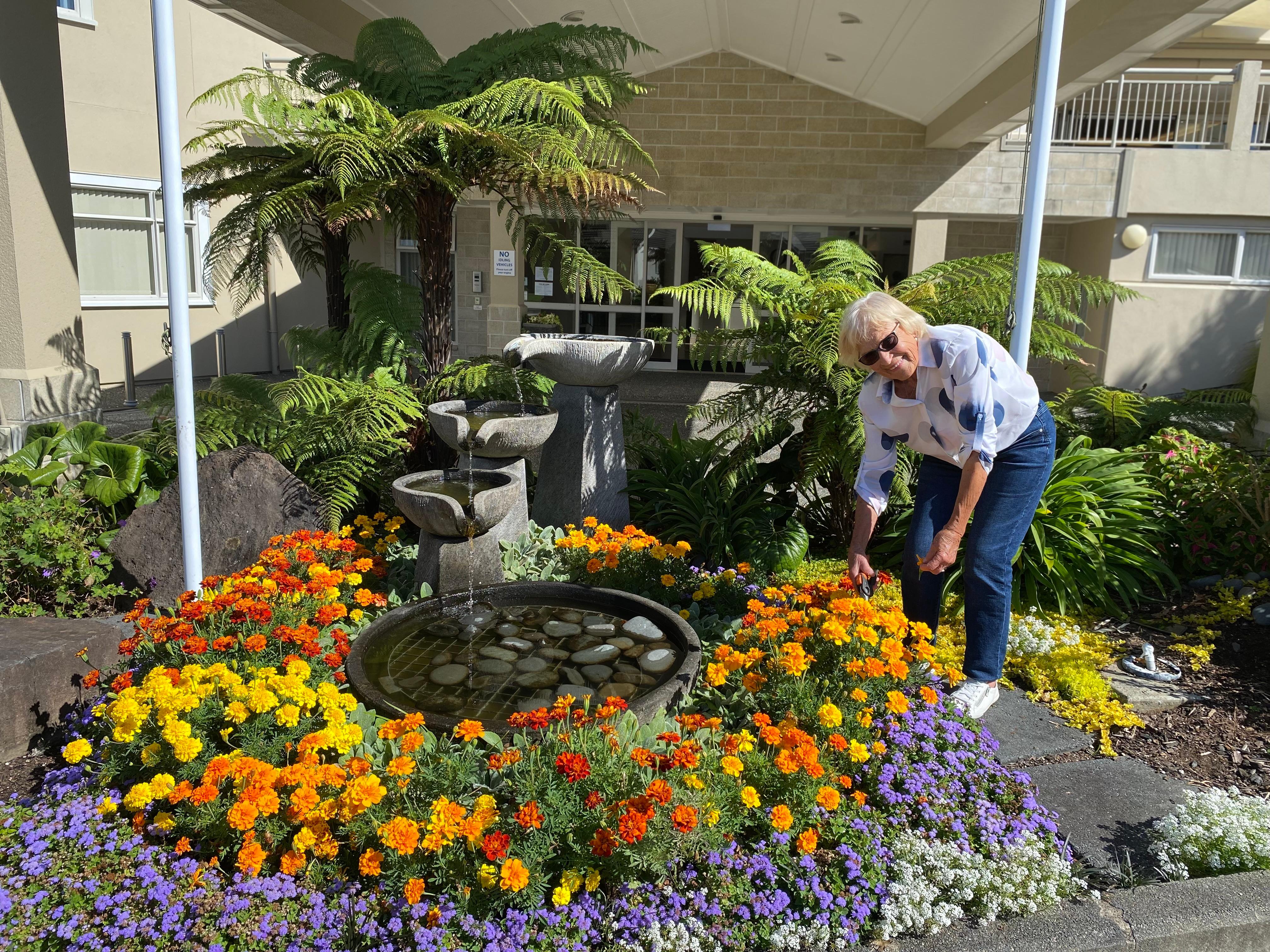 Marianne McRae in one of the Pinesong gardens she manages