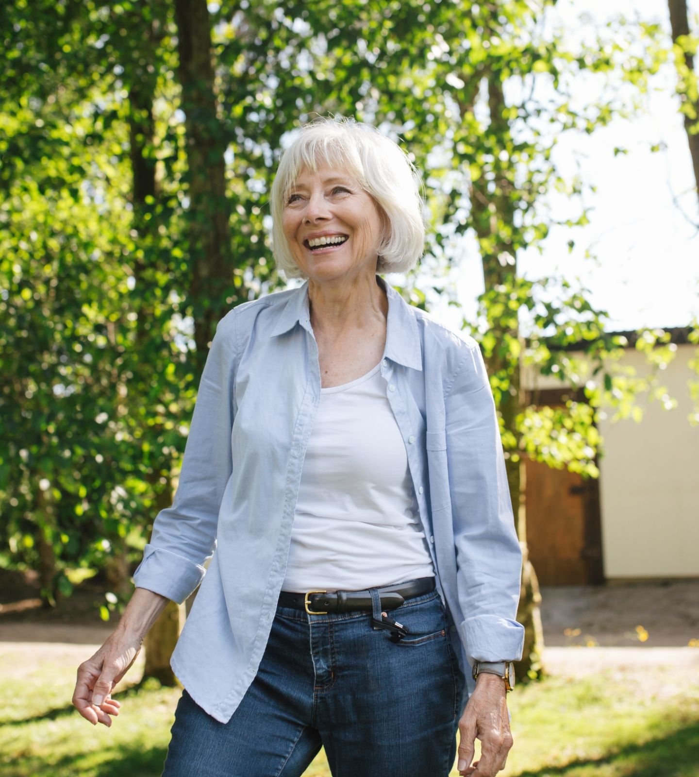 Happy resident