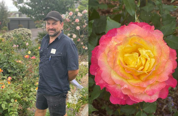 Highlands Head Gardener Jacek and the winning rose