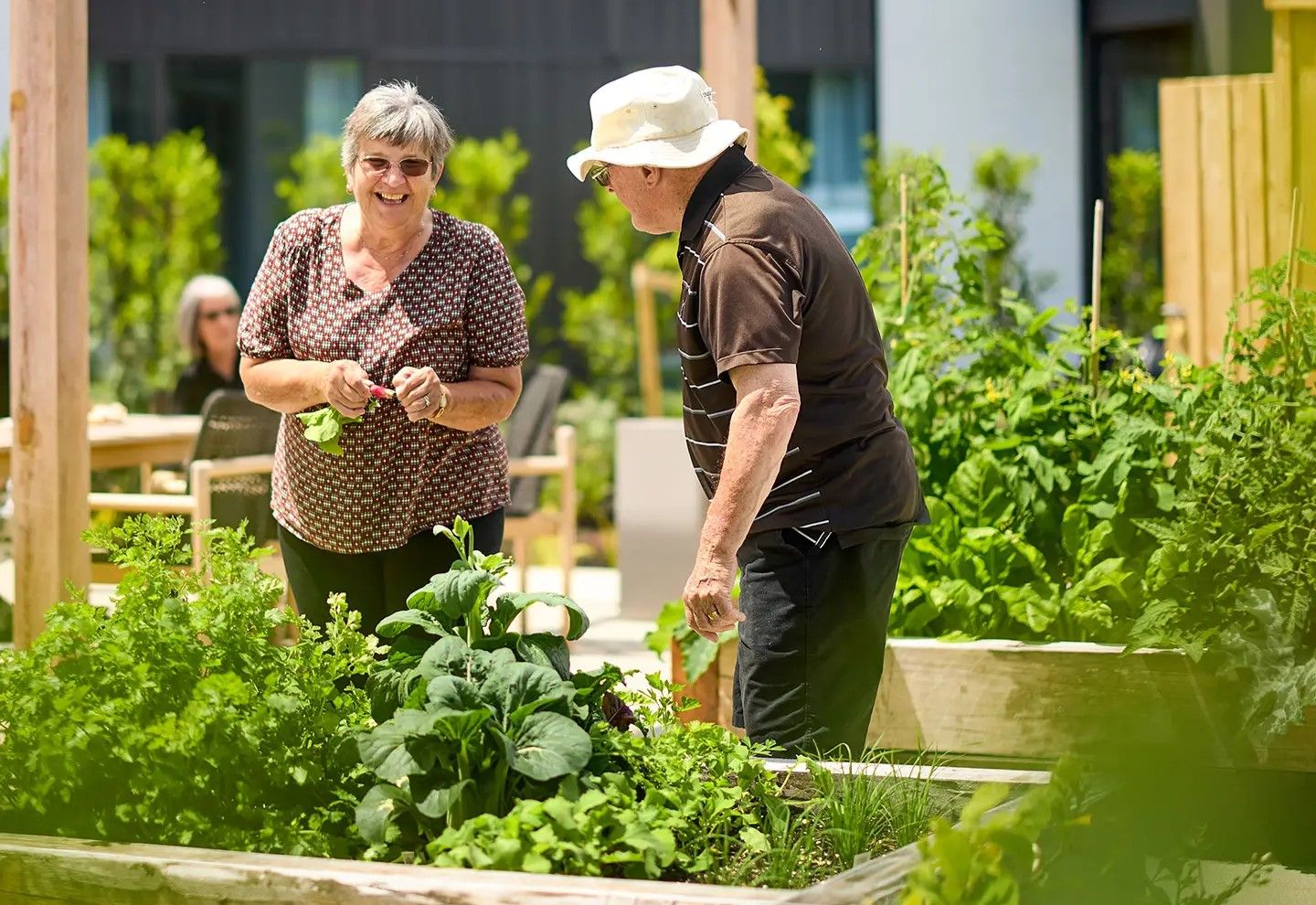 residents in garden