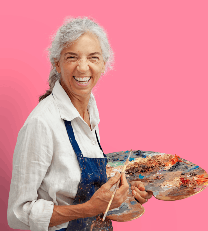 Residents smiling on green