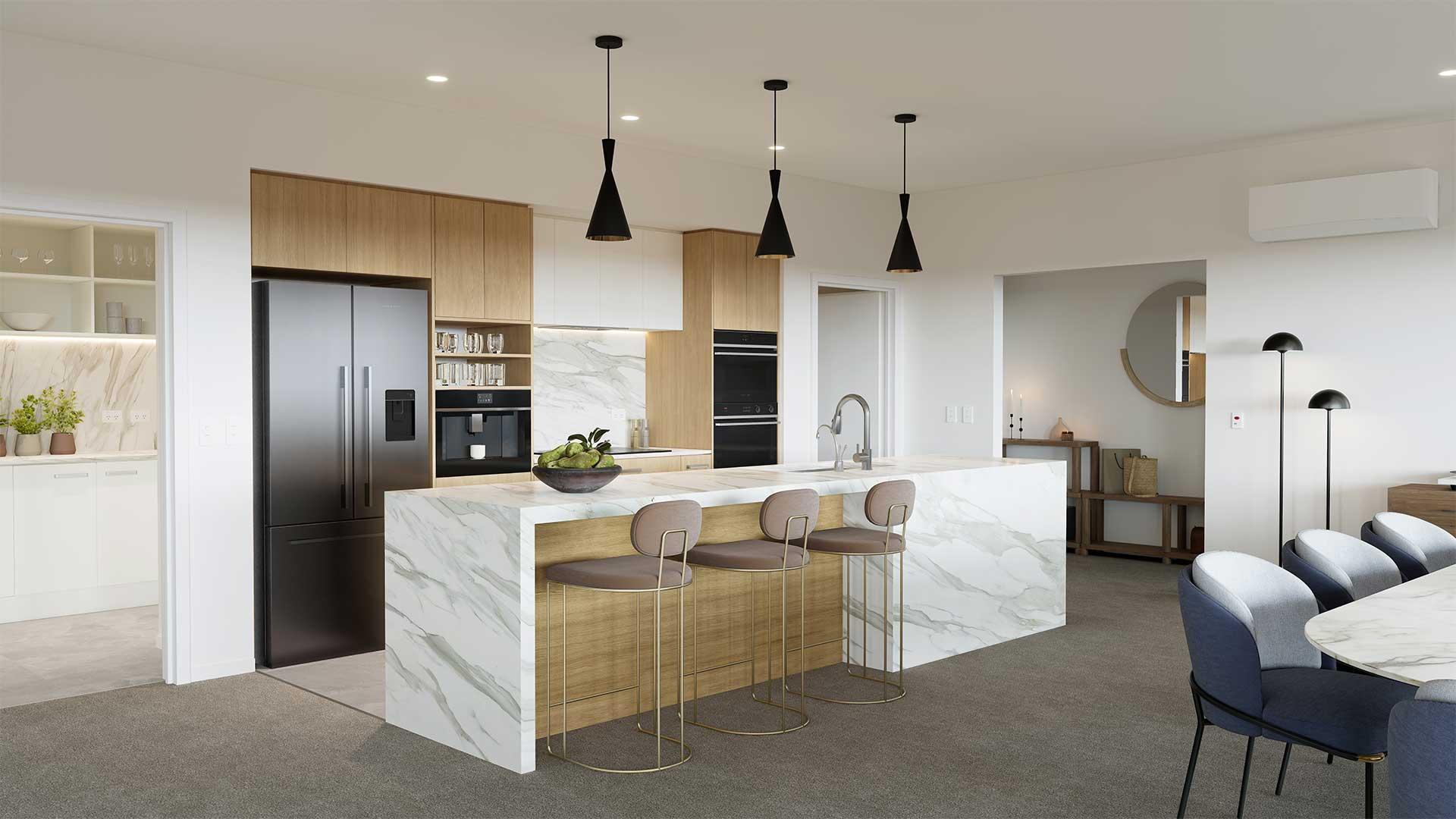 Orion Point penthouse kitchen render