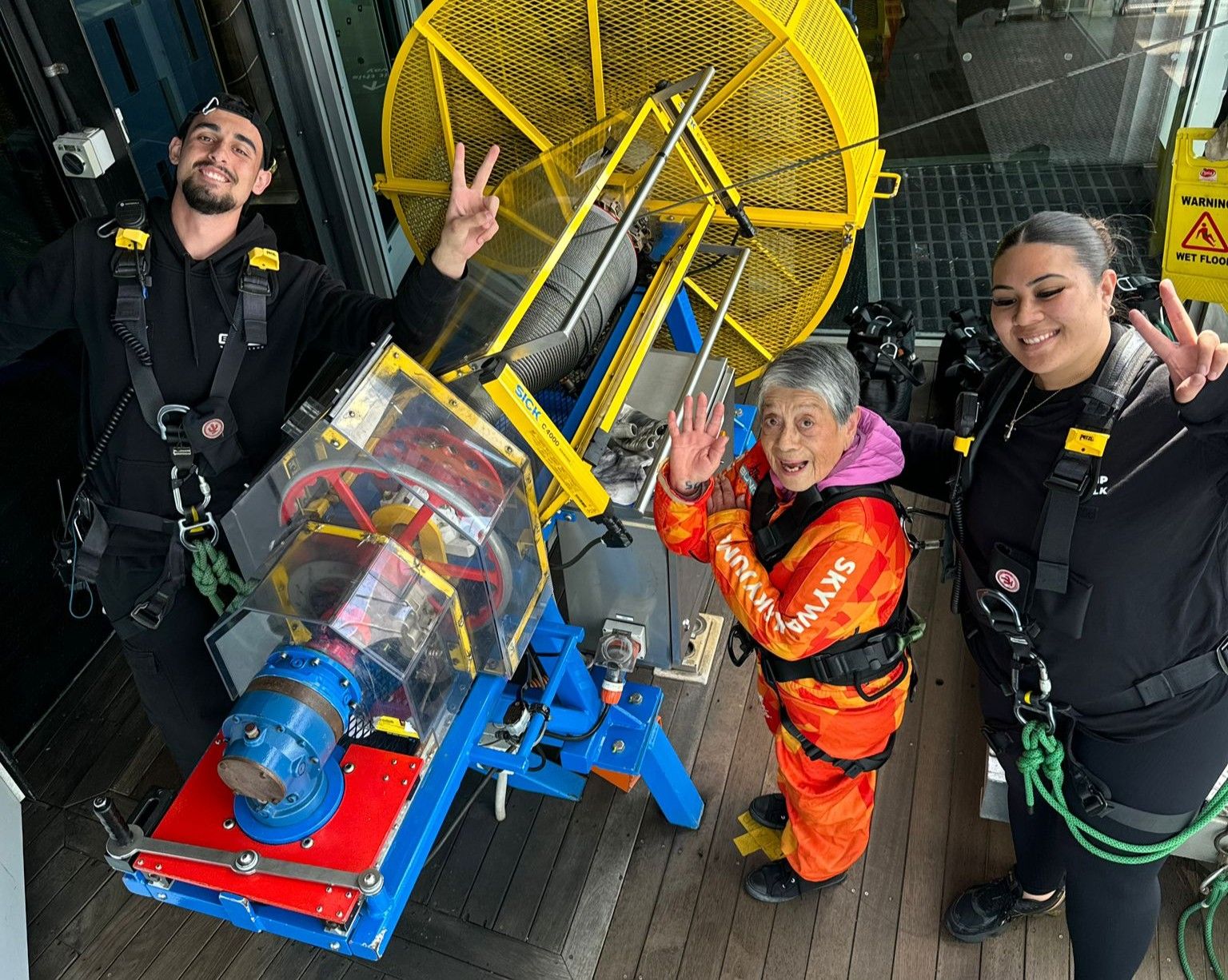 Theresa prepping to jump