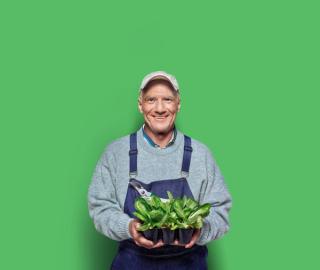 Resident with plants