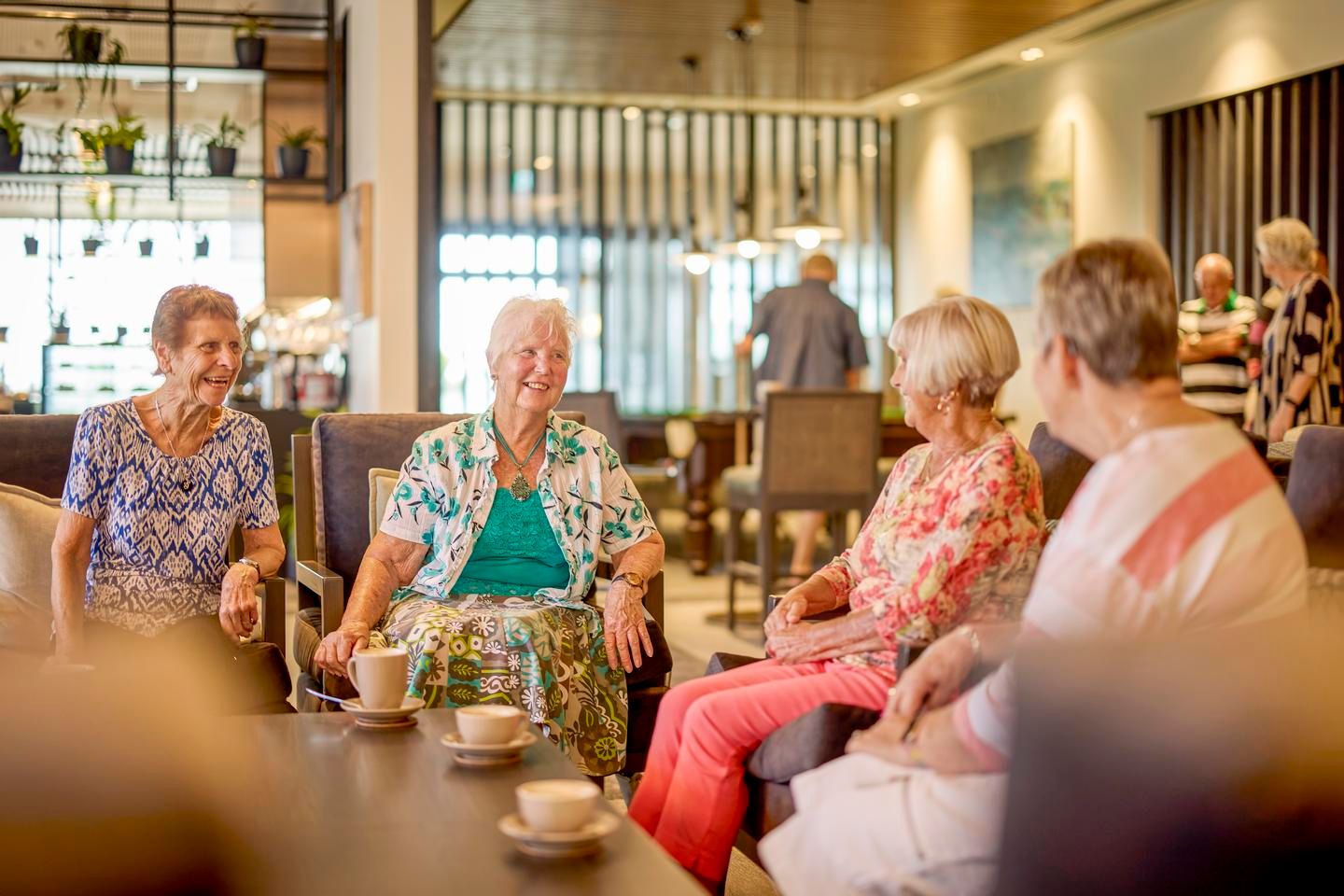 Gulf Rise residents socialising