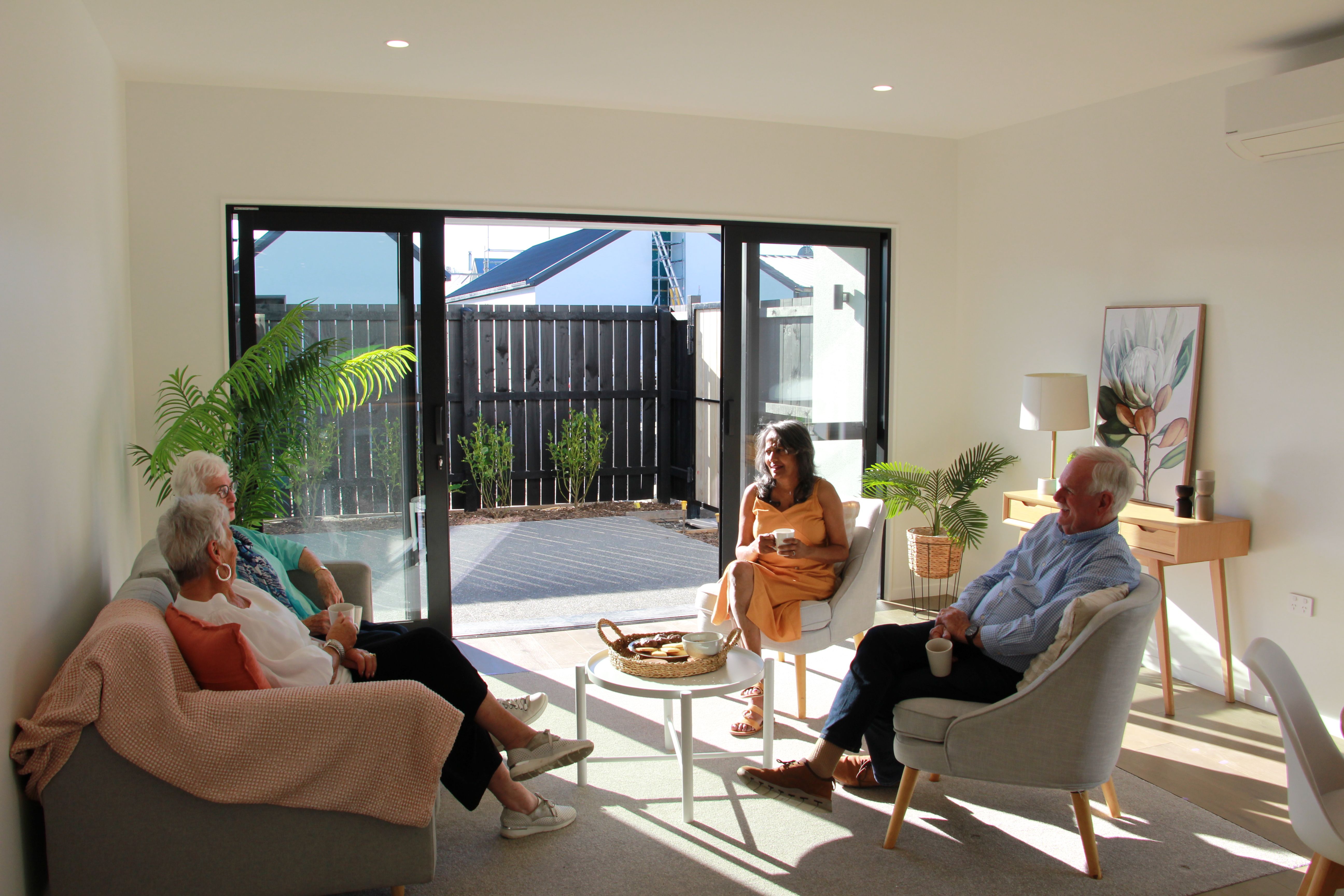 Residents sitting and talking 