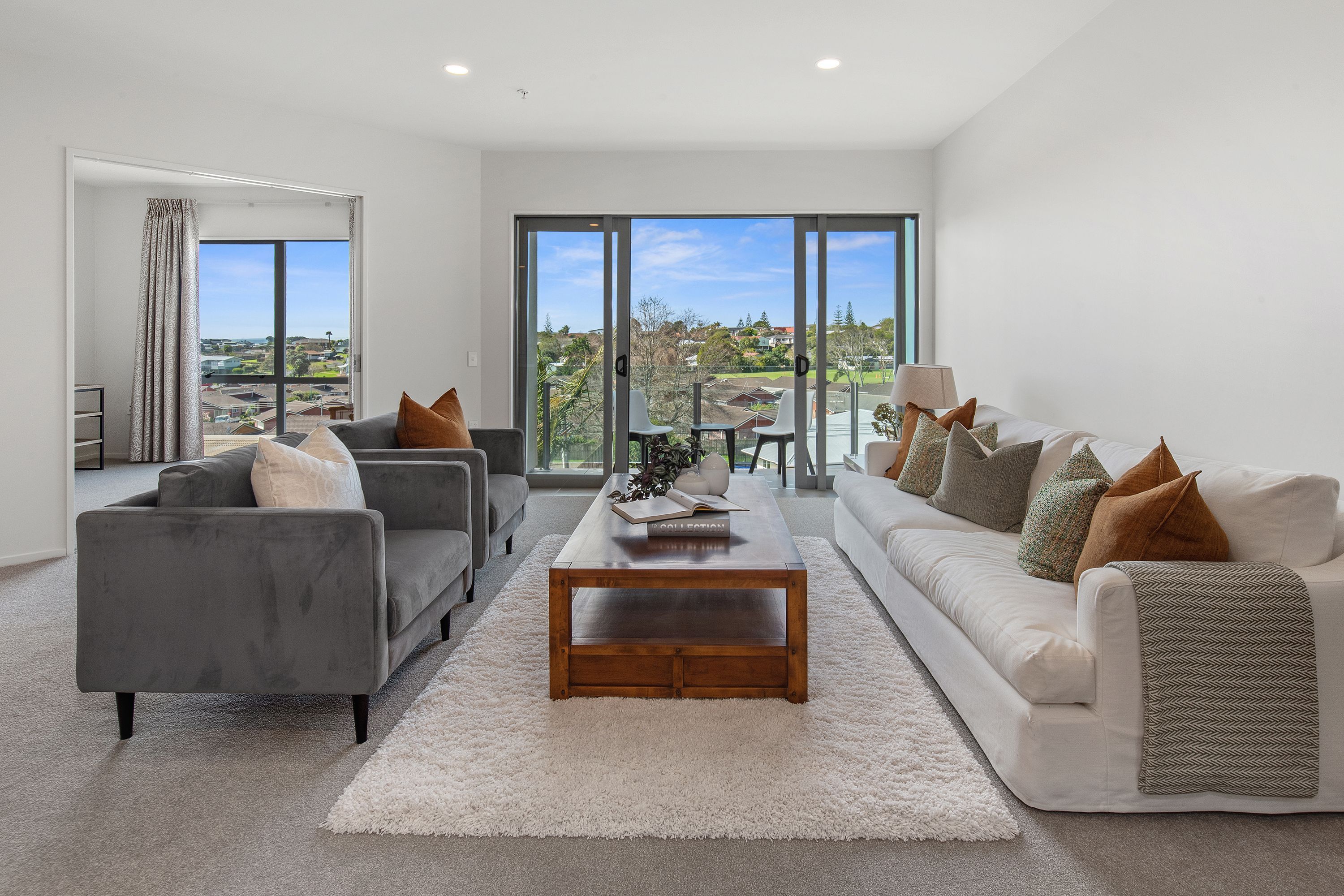 Living room in an apartment at Hibiscus Coast