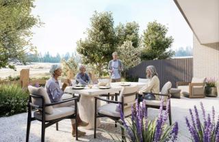 Residents of Wanaka retirement village sitting outside