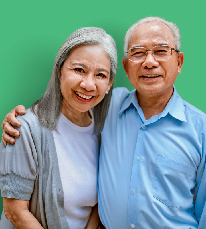 Residents smiling on green