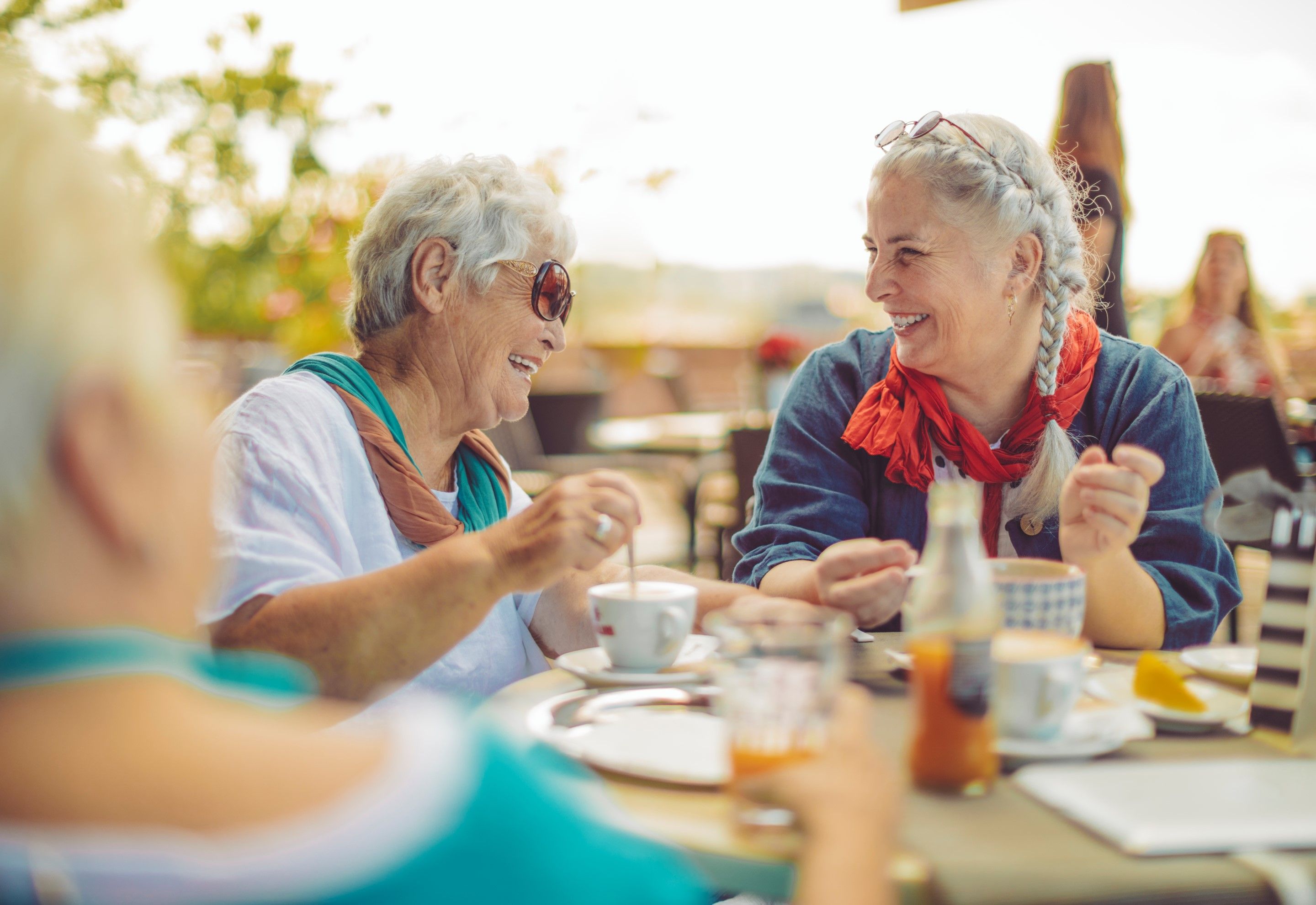 Residents having a coffee at a cafe