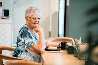 Residents sitting and having a coffee