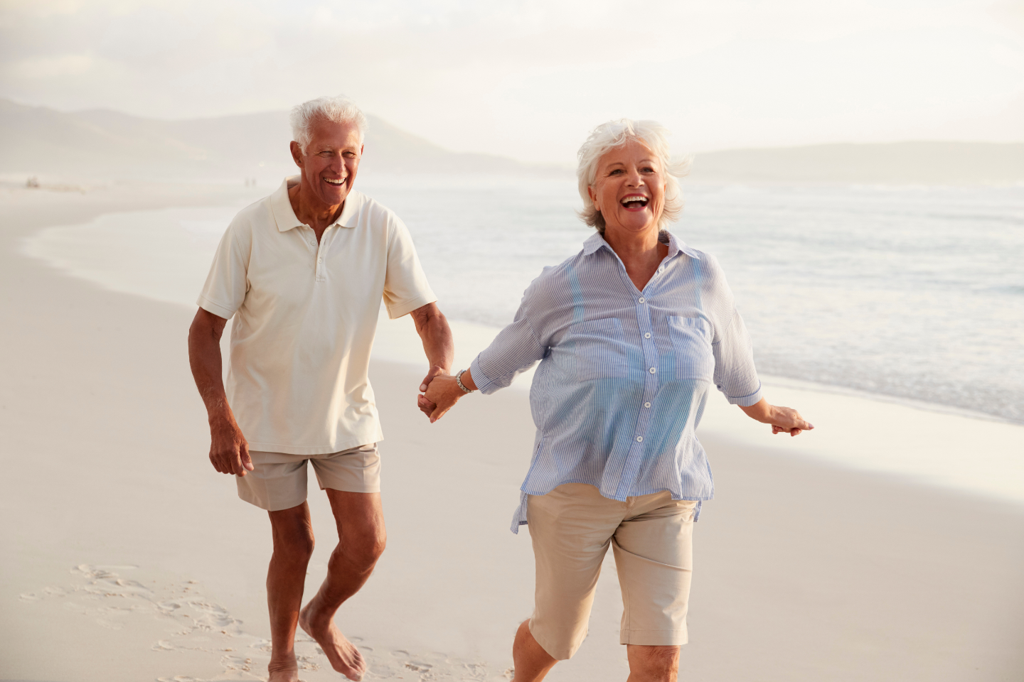 Retired couple at the beach