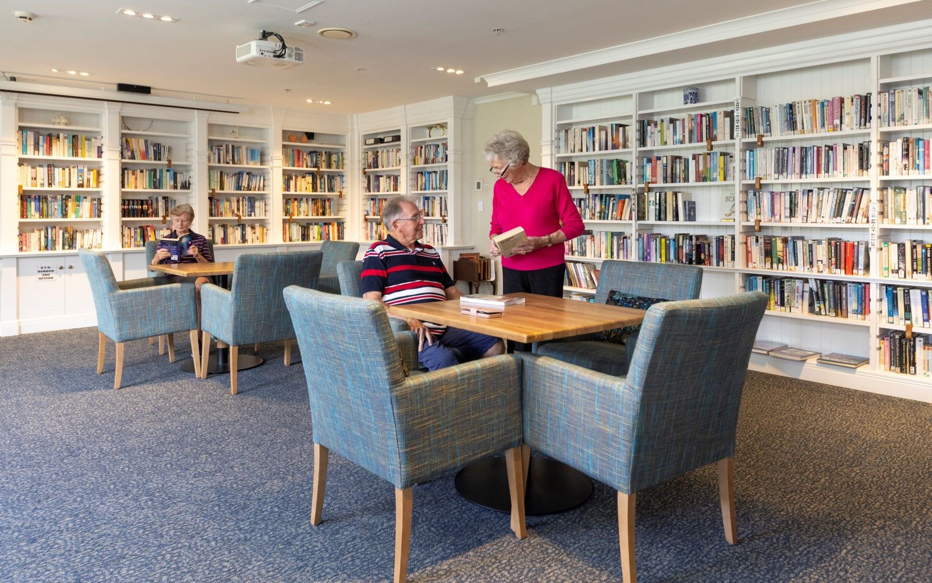 Residents in the library
