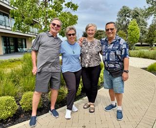 Fairway Gardens' residents Margaret and Trevor Bond and Judy and Frank Solomon