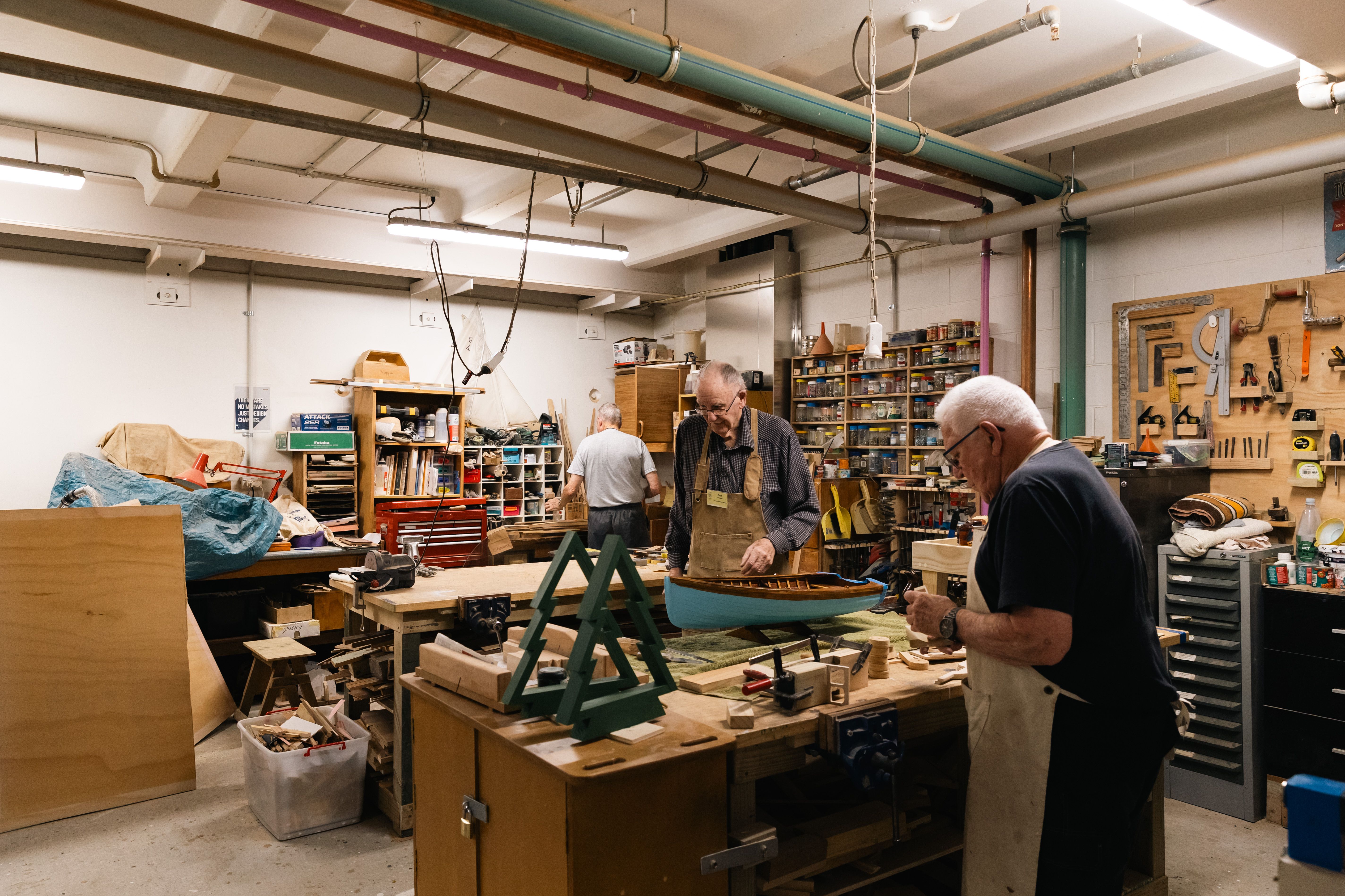 Resident in woodshop