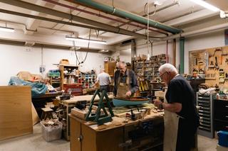 Resident in woodshop
