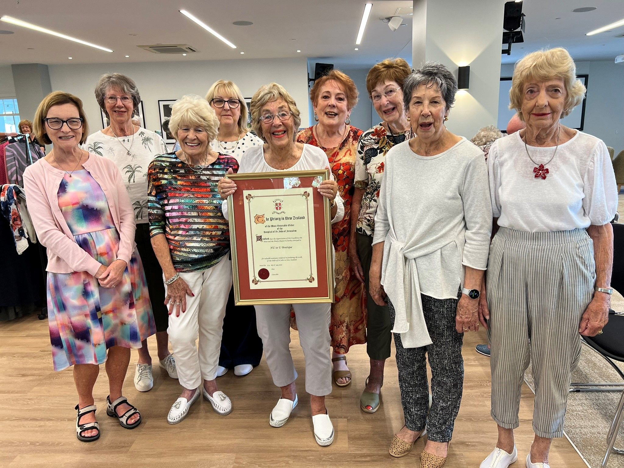 Nu2U group at Pinesong Village with their award
