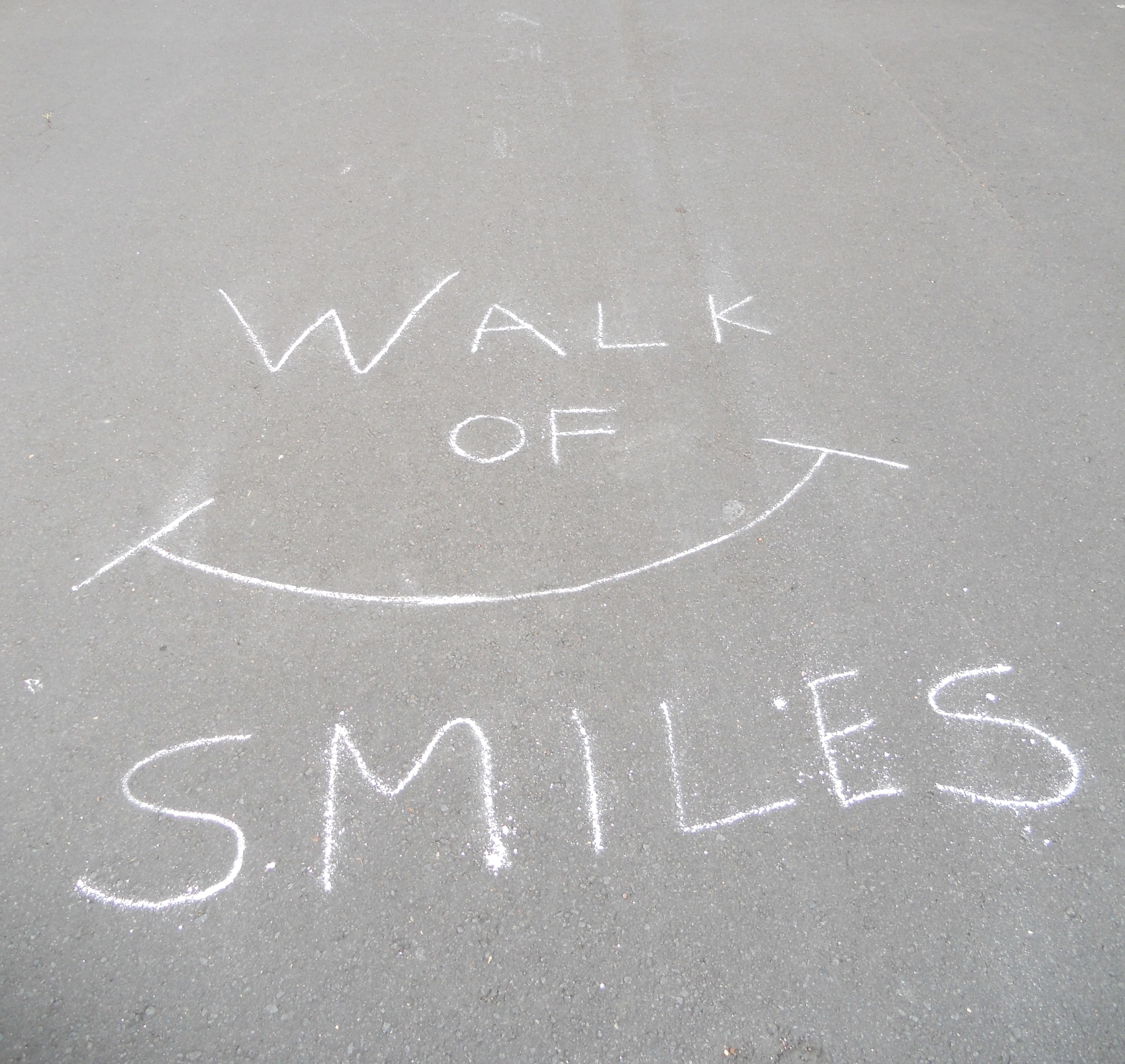 Chalked pavement - walk of smiles