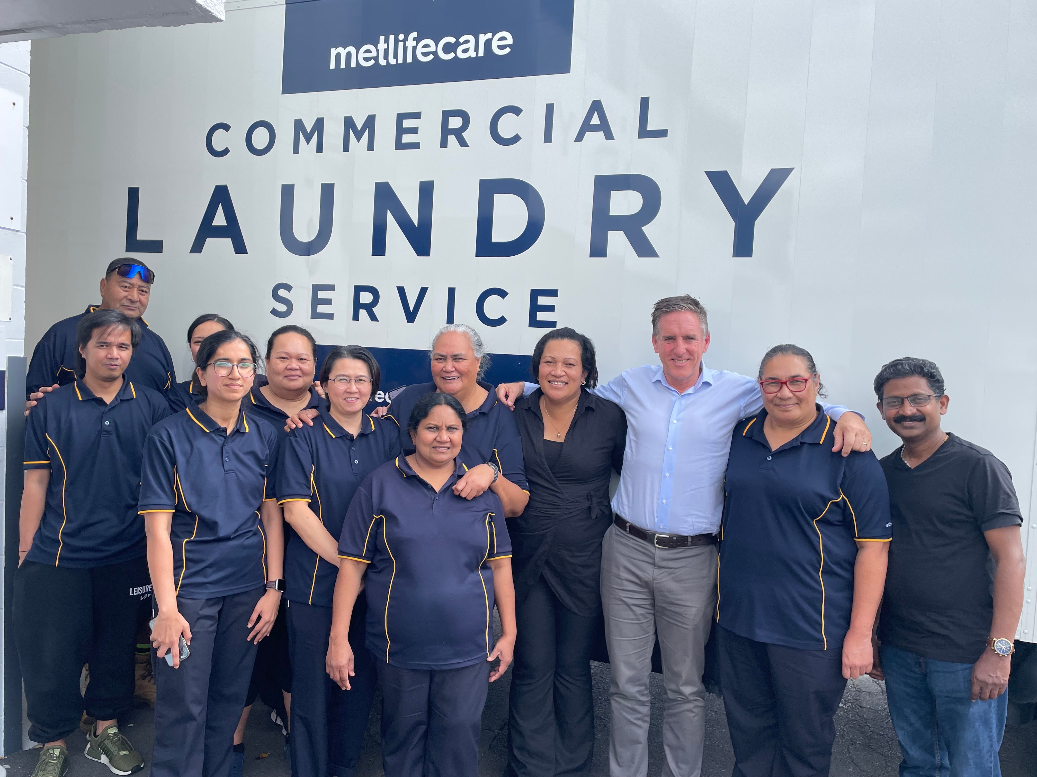  CEO Earl Gasparich with our laundry team.