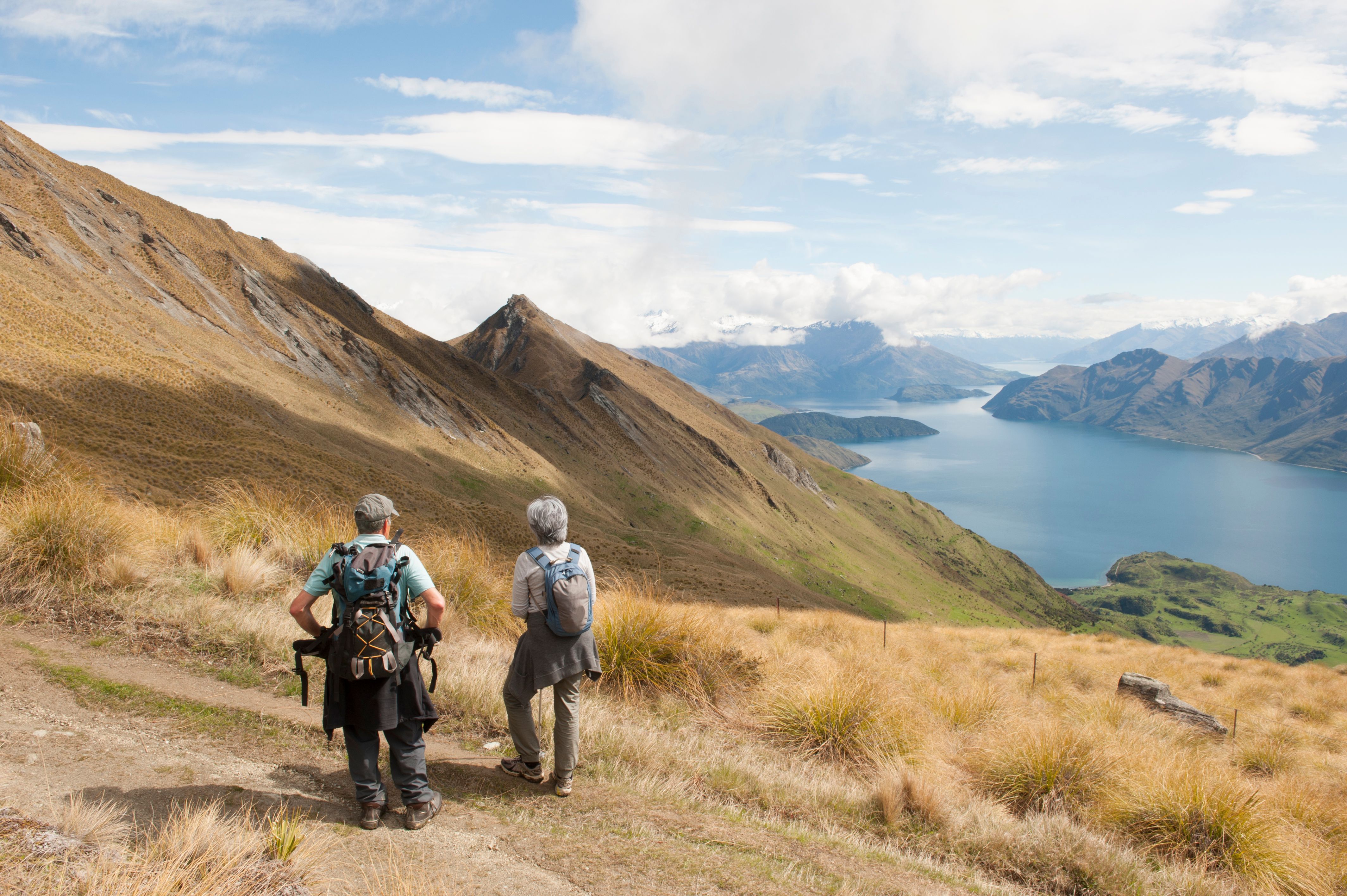 Couple looking at mountain/view