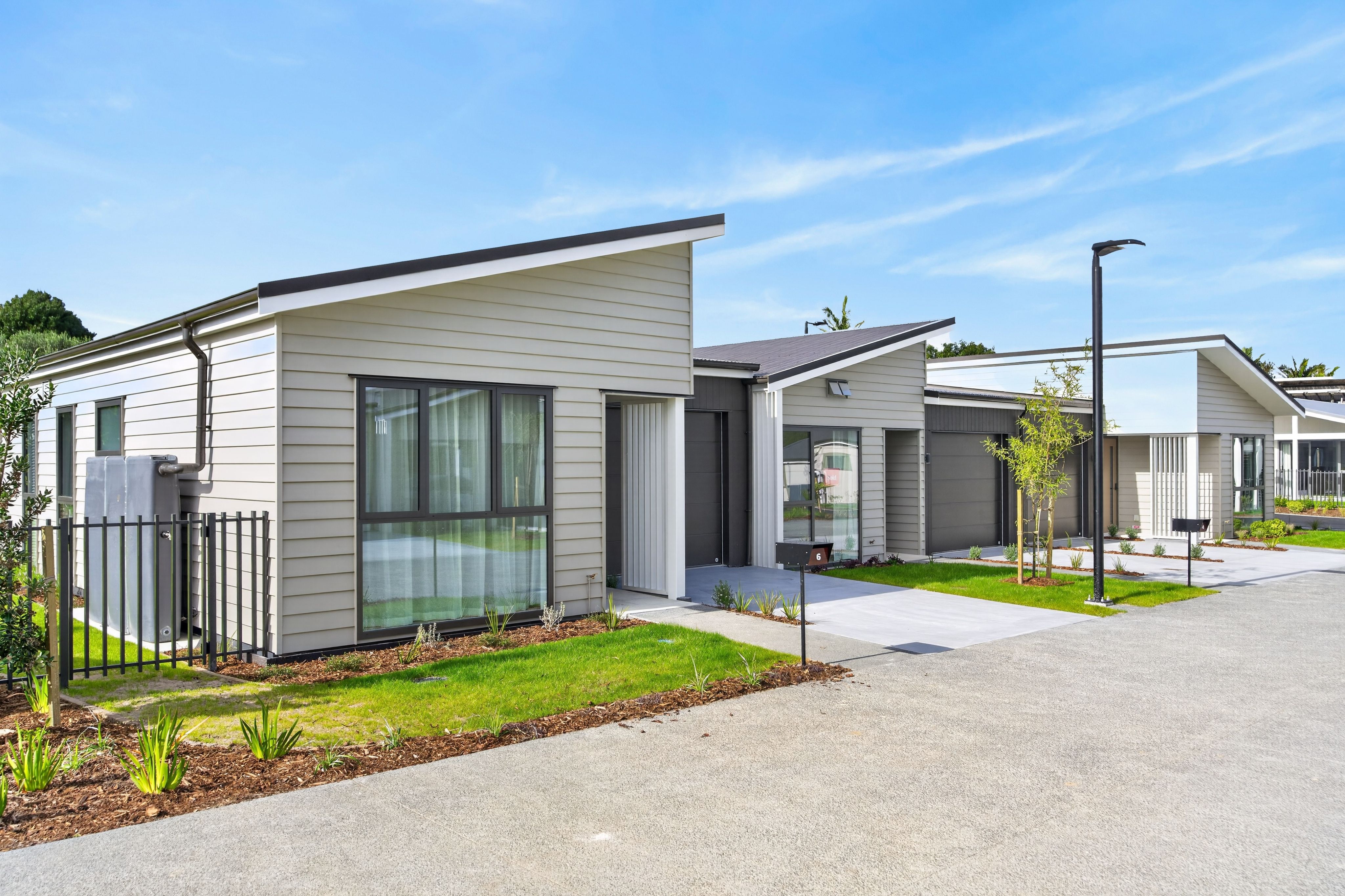 Exterior view of a villa at The Tides Mangawhai Metlifecare Retirement Village