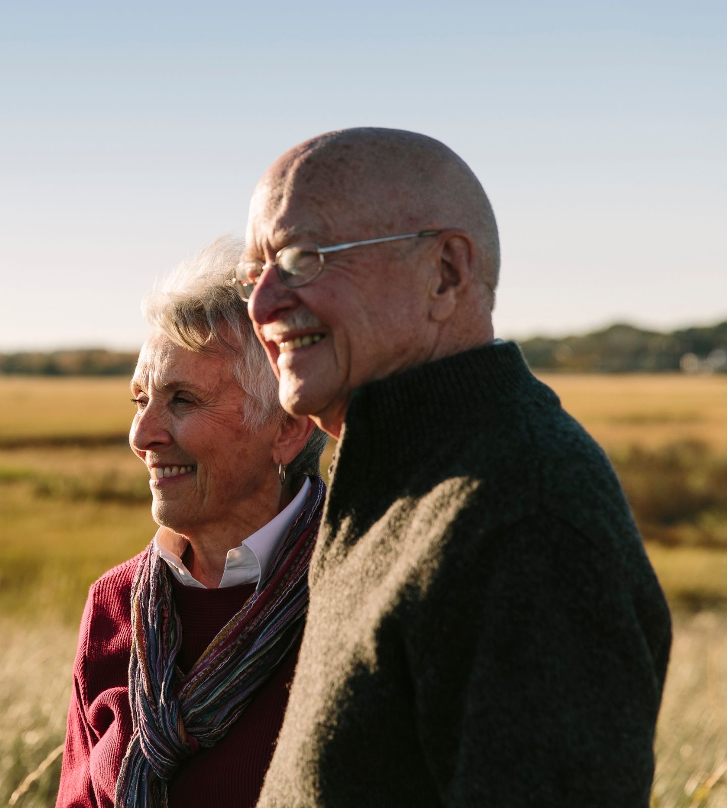 Couple happy at village