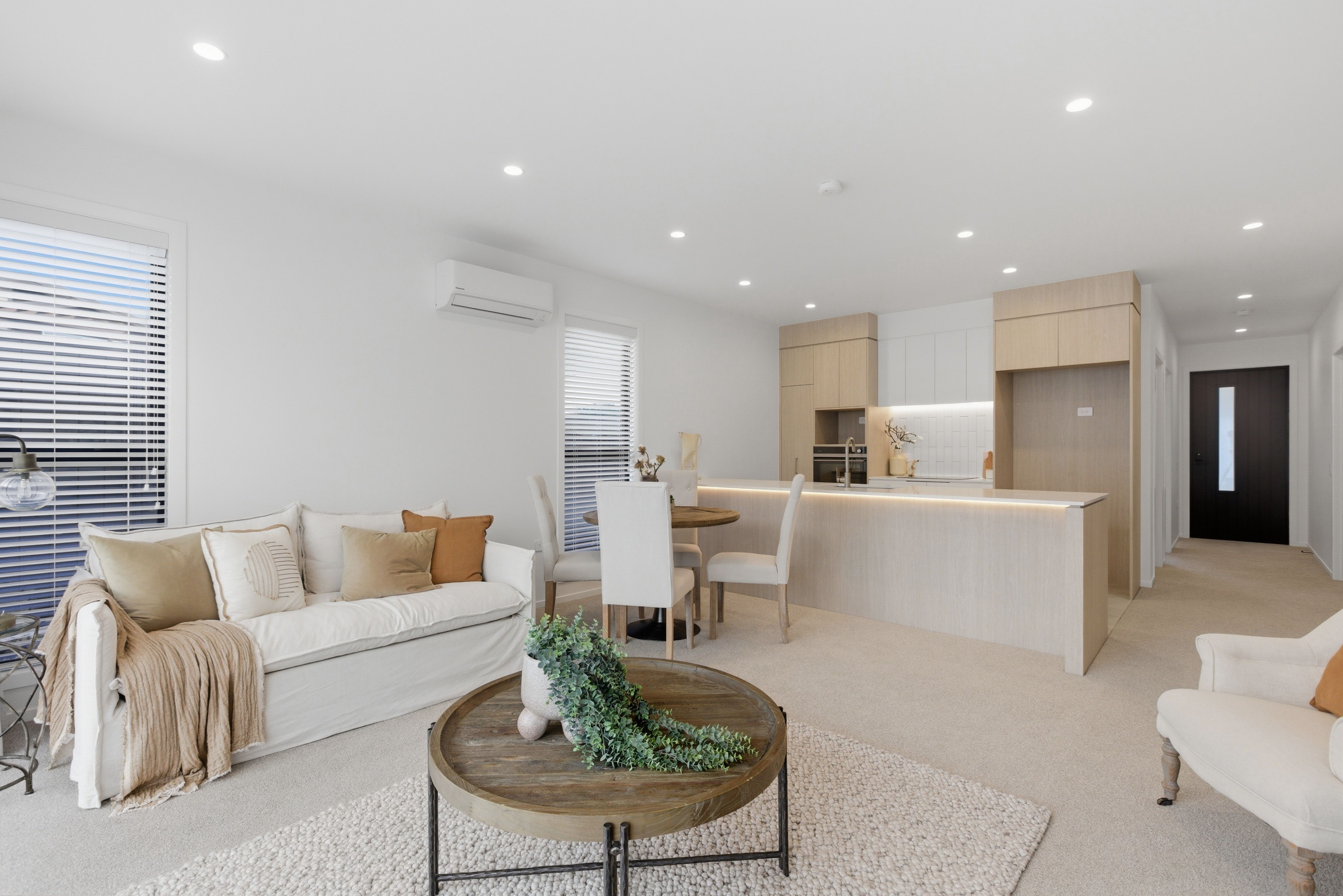 Living, dining, kitchen