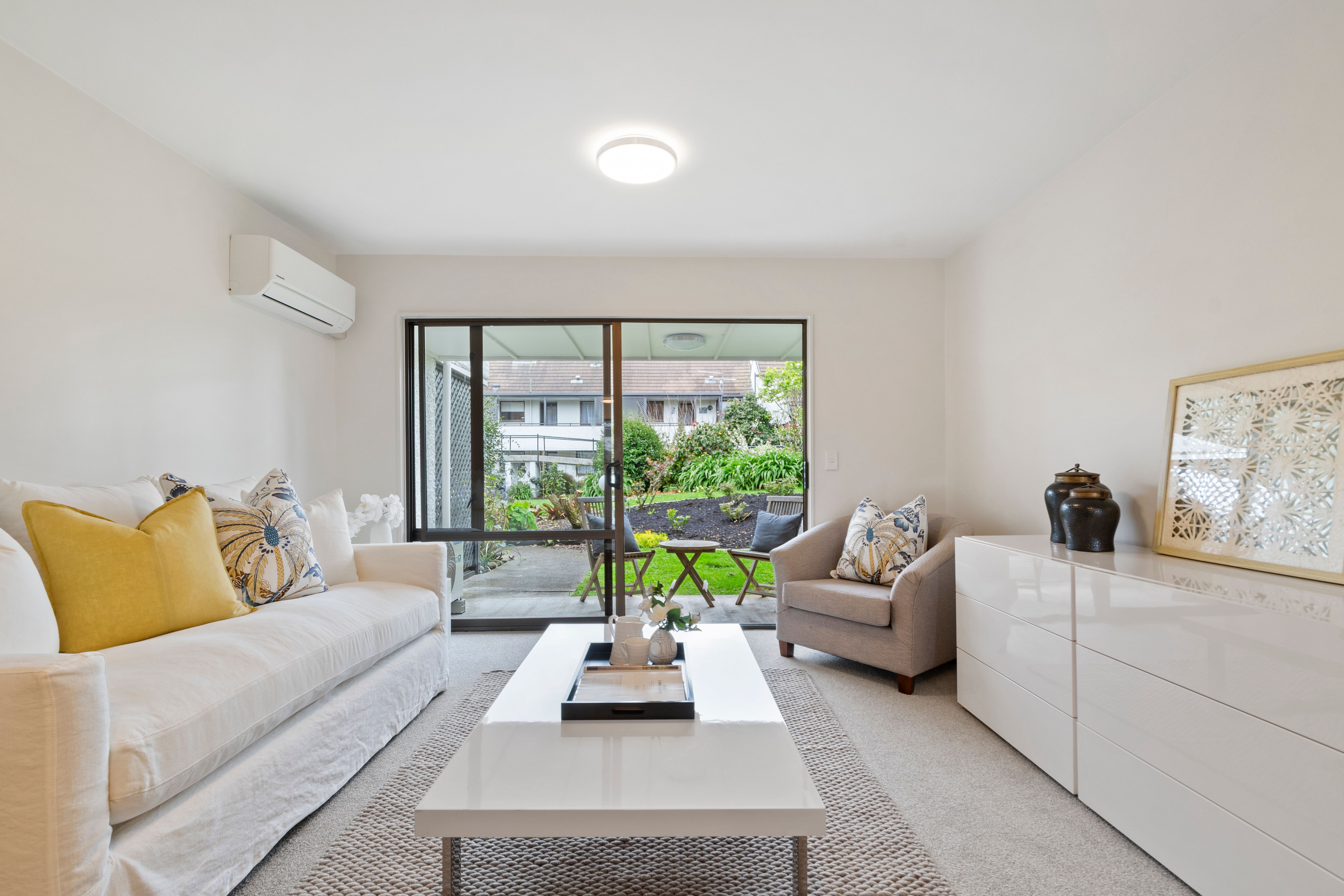Living room of an apartment at Highlands Village