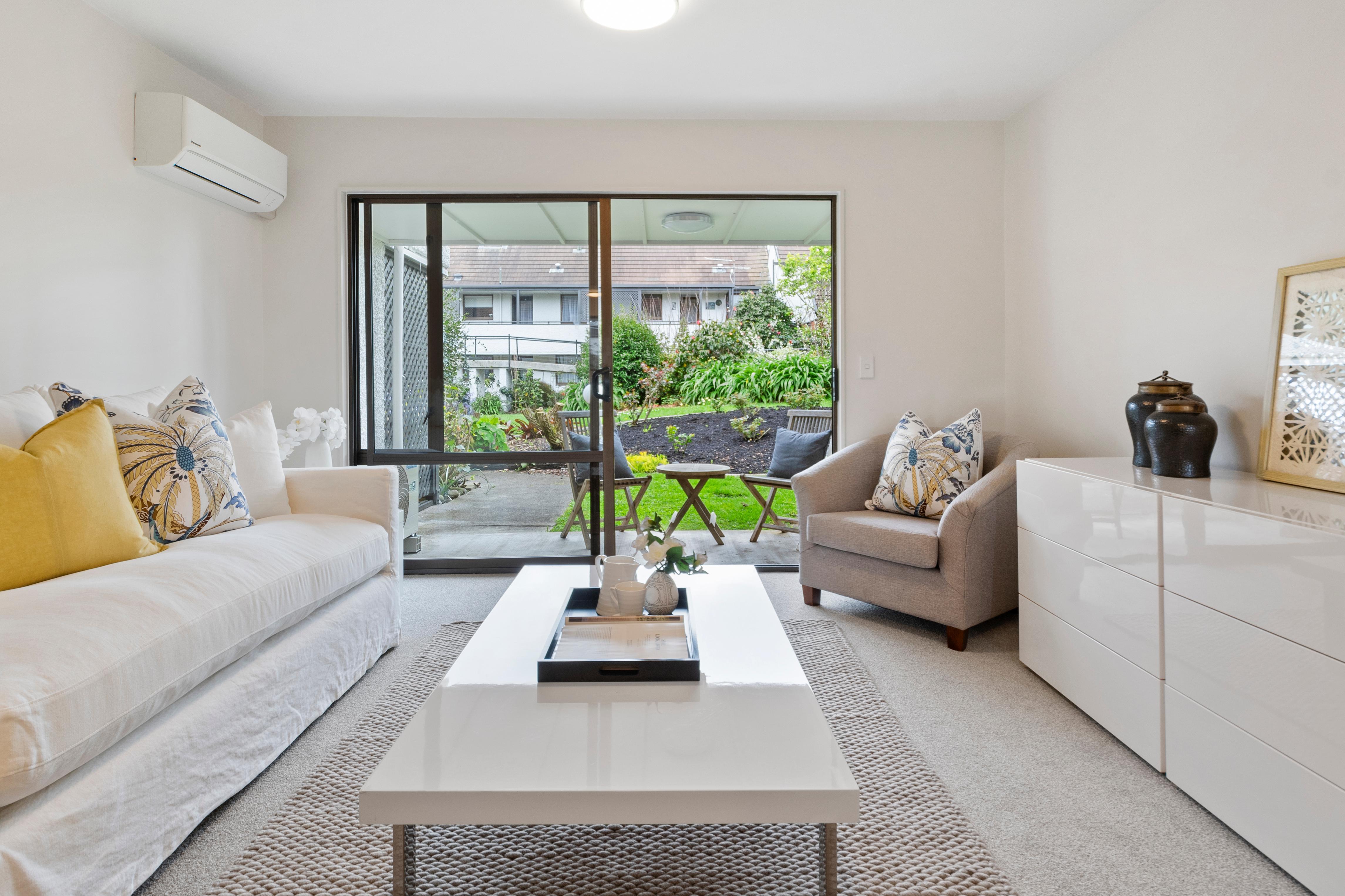Living room of an apartment at Highlands Village