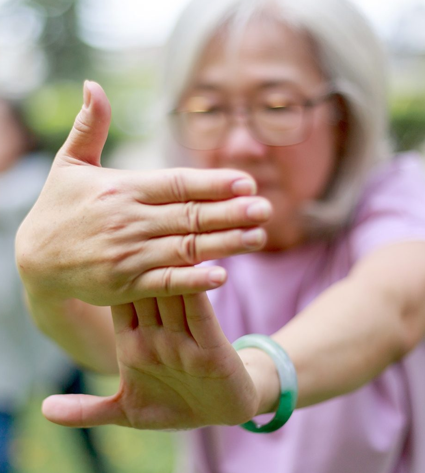 Metlifecare resident doing her daily stretches whilst enjoying independent living