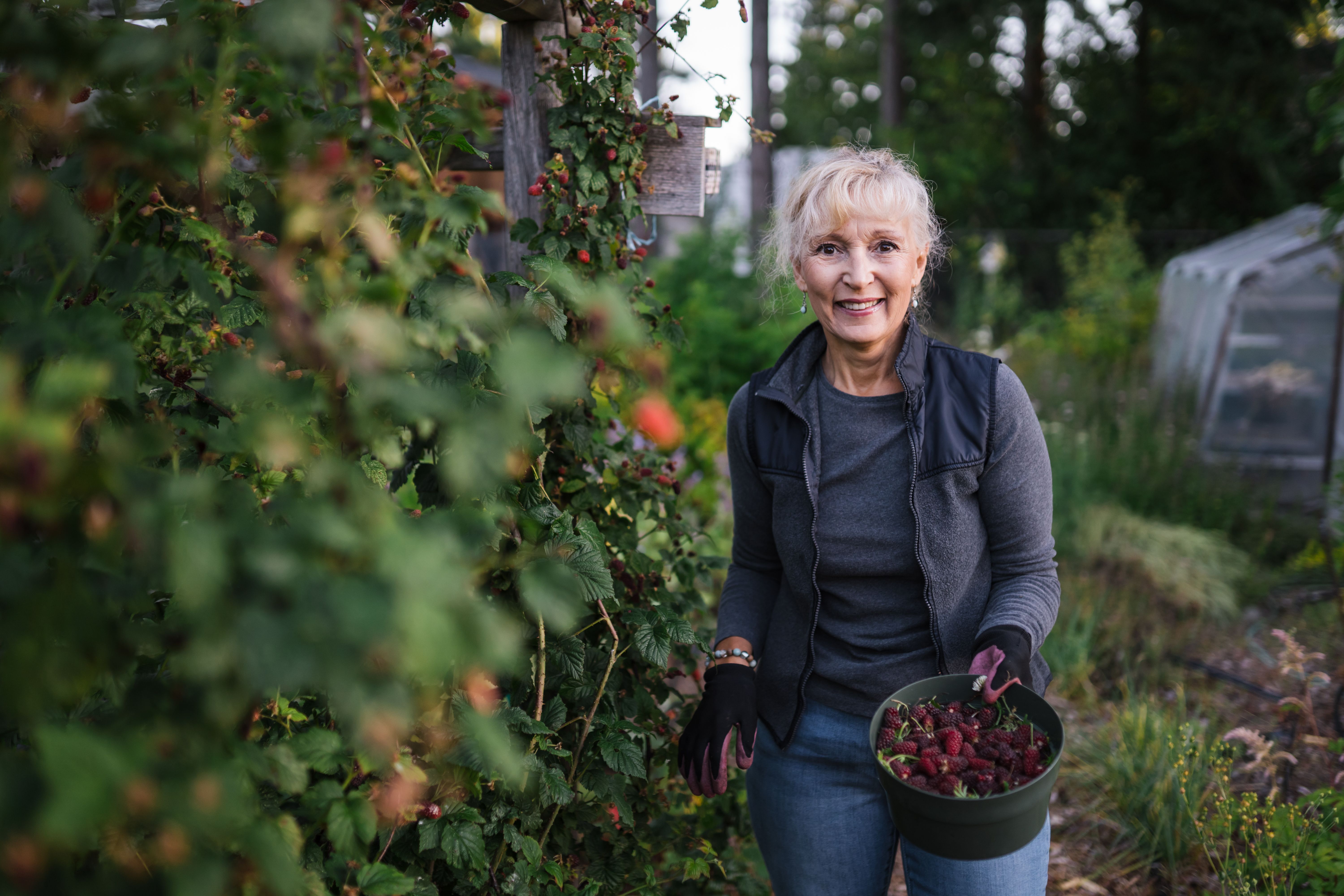 Male residents in the garden
