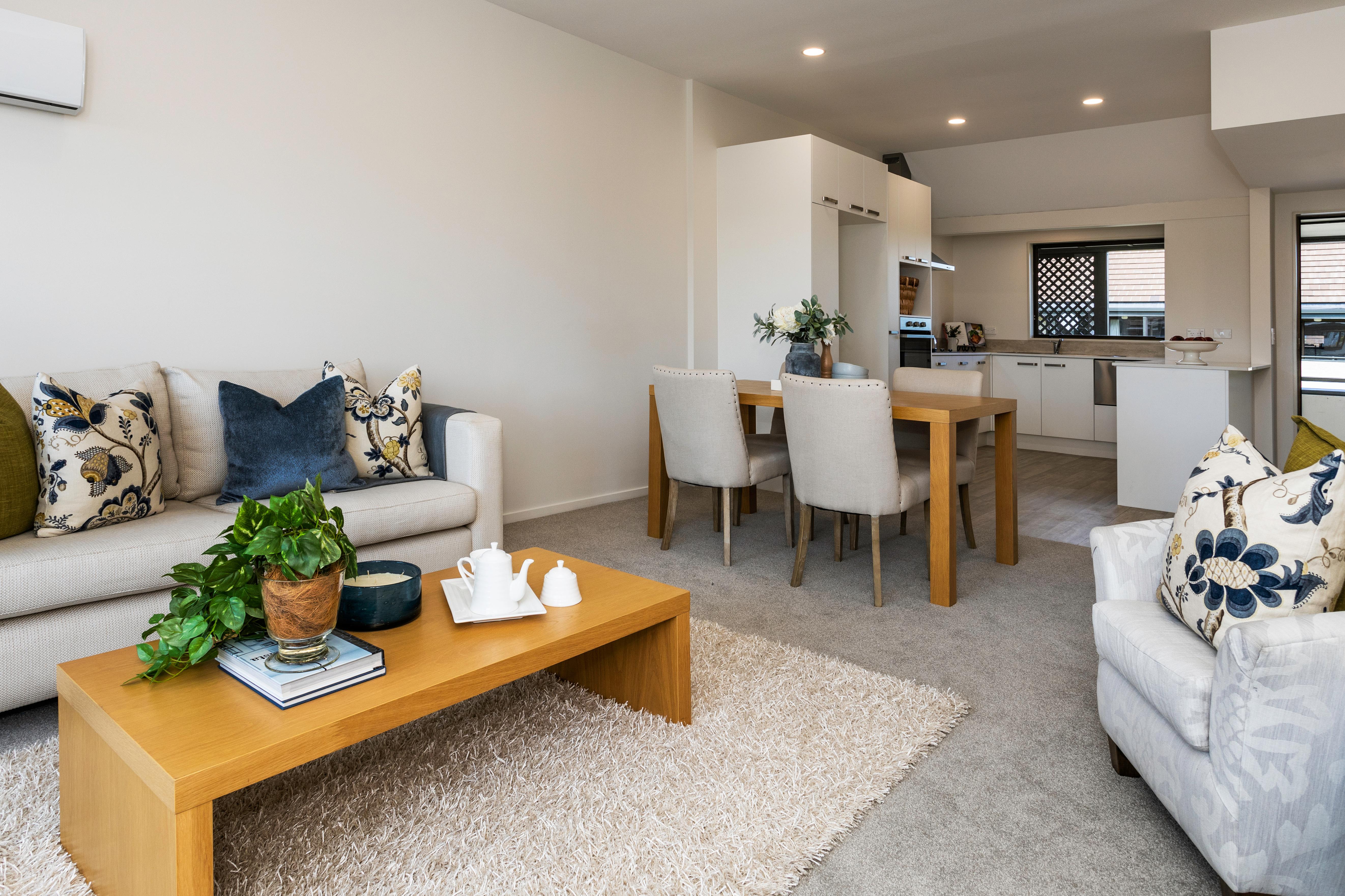 Living room of an apartment at Highlands Village
