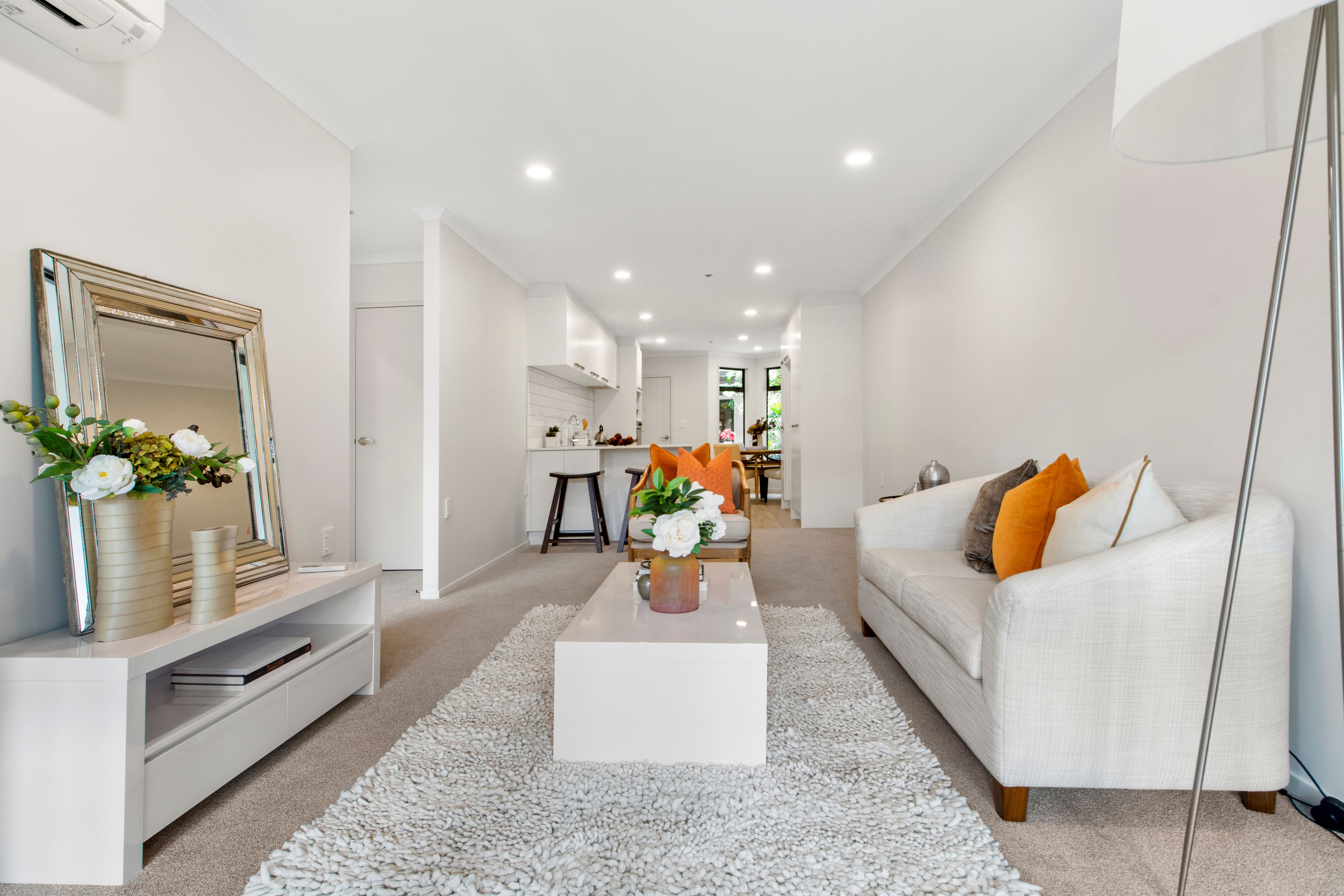 Living, dining, kitchen