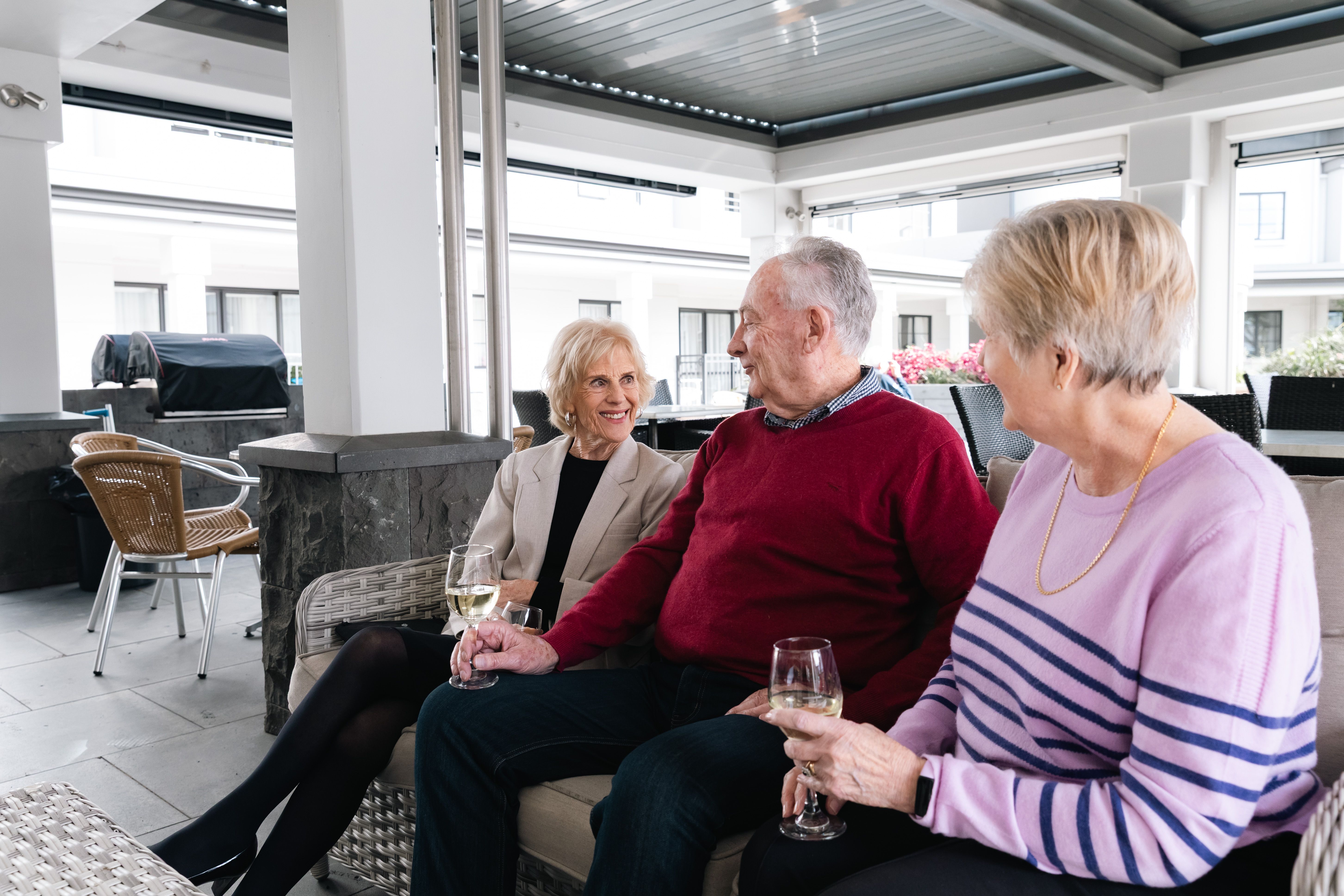 Residents at happy hour