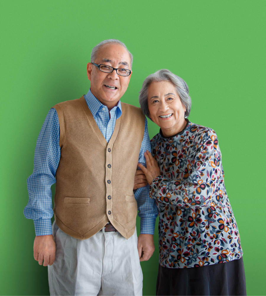 Resident couple on yellow