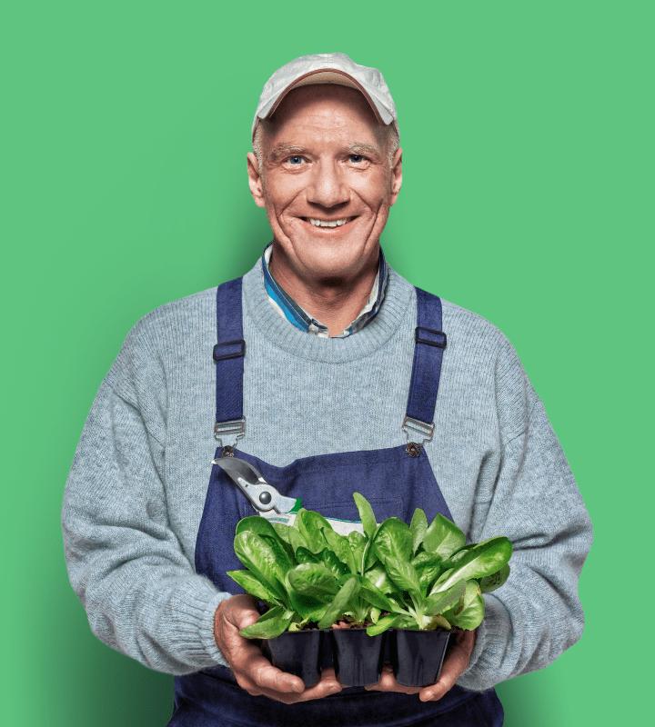 Resident smiling on green