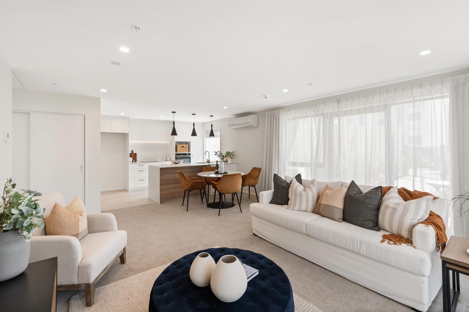 Living, kitchen & dining- brand-new